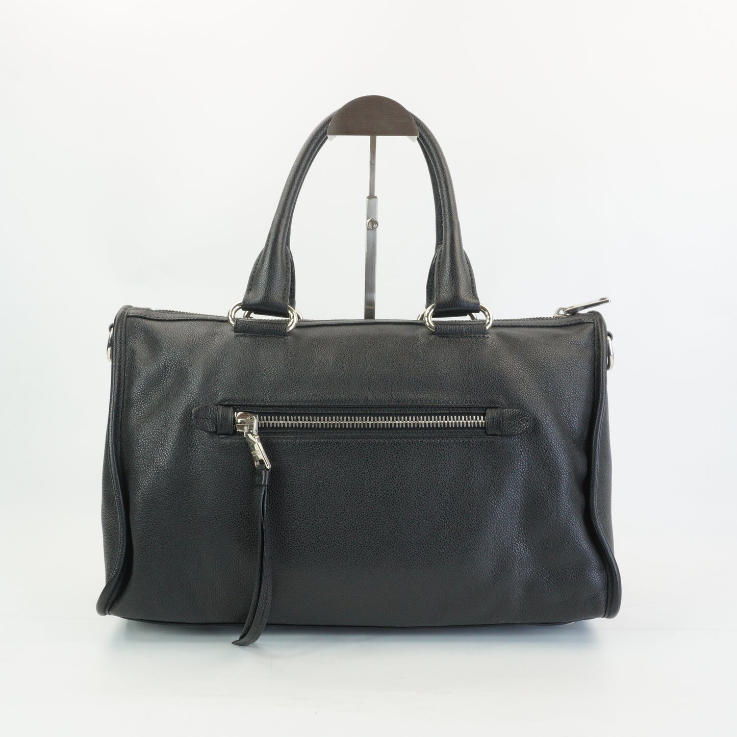 Prada Vitello Phenix Black Leather Zip Tote Bag SHW