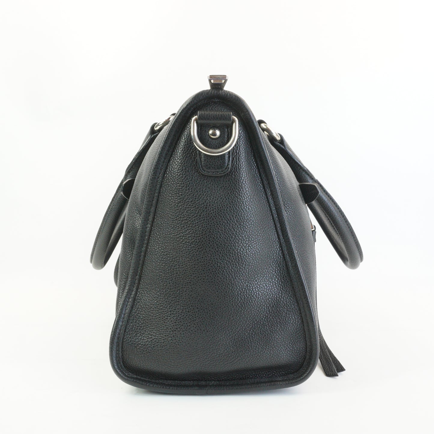 Prada Vitello Phenix Black Leather Zip Tote Bag SHW