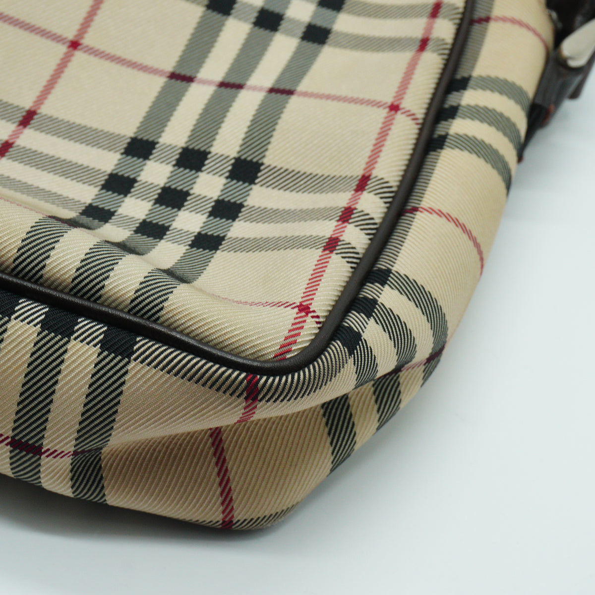 Burberry	Nova Check Canvas and Leather Crossbody Messenger Bag SHW