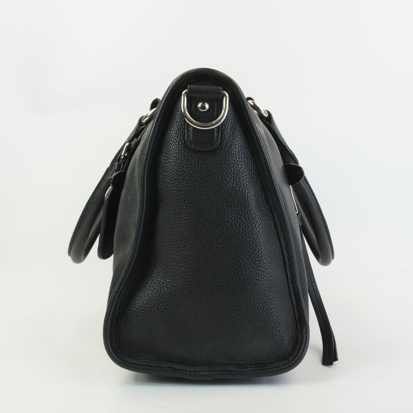 Prada Vitello Phenix Black Leather Zip Tote Bag SHW