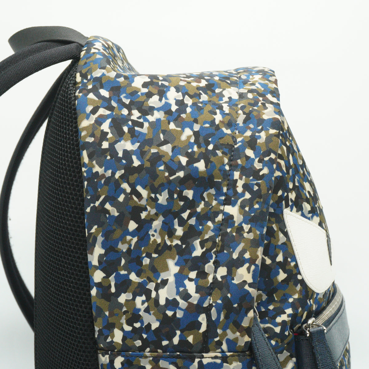 Fendi Monster Eyes Blue and Green Camouflage Large Backpack
