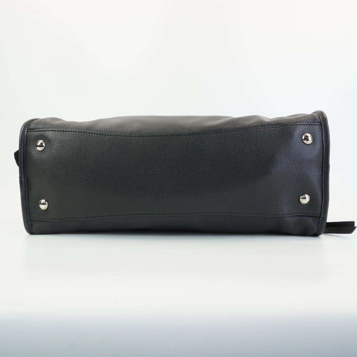 Prada Vitello Phenix Black Leather Zip Tote Bag SHW
