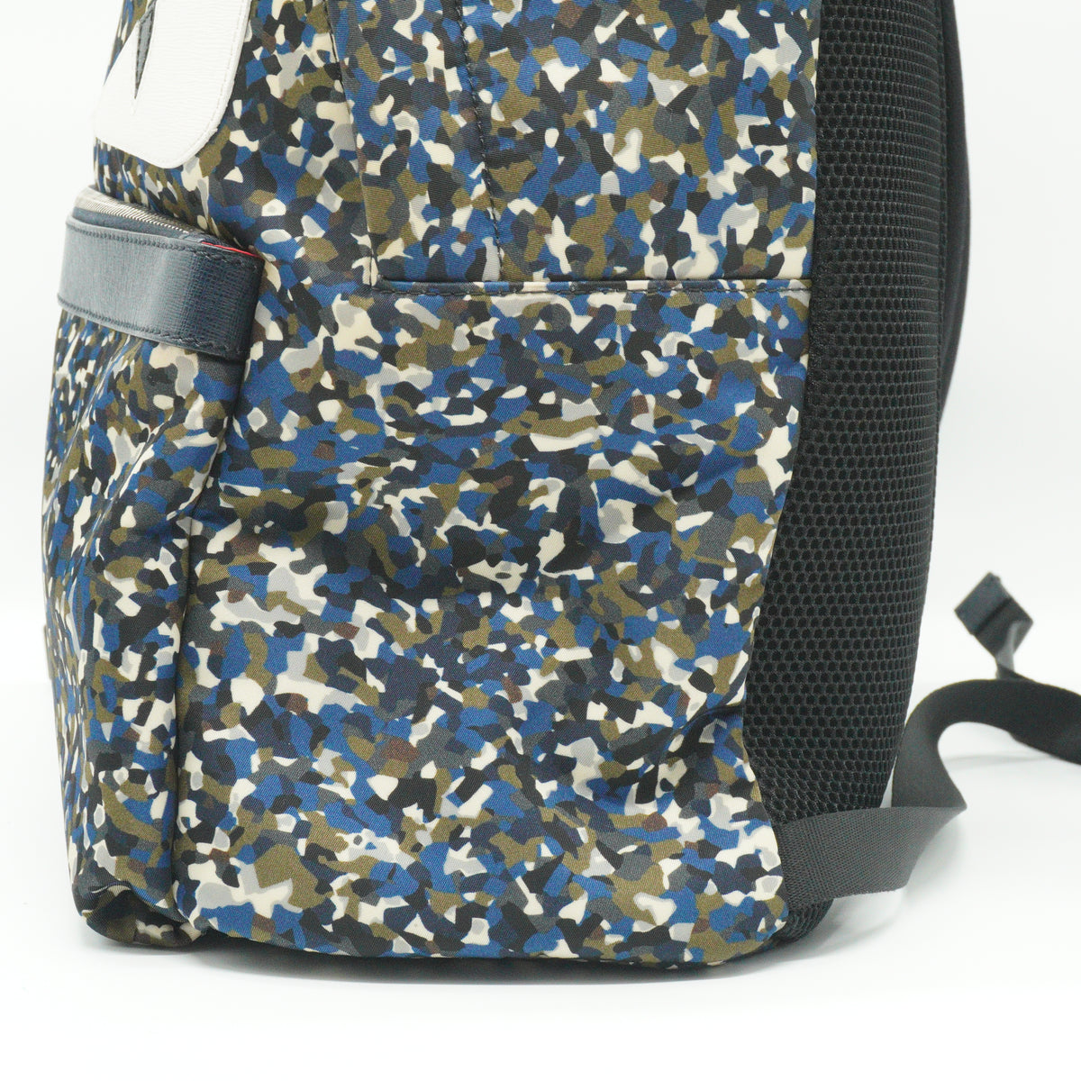 Fendi Monster Eyes Blue and Green Camouflage Large Backpack