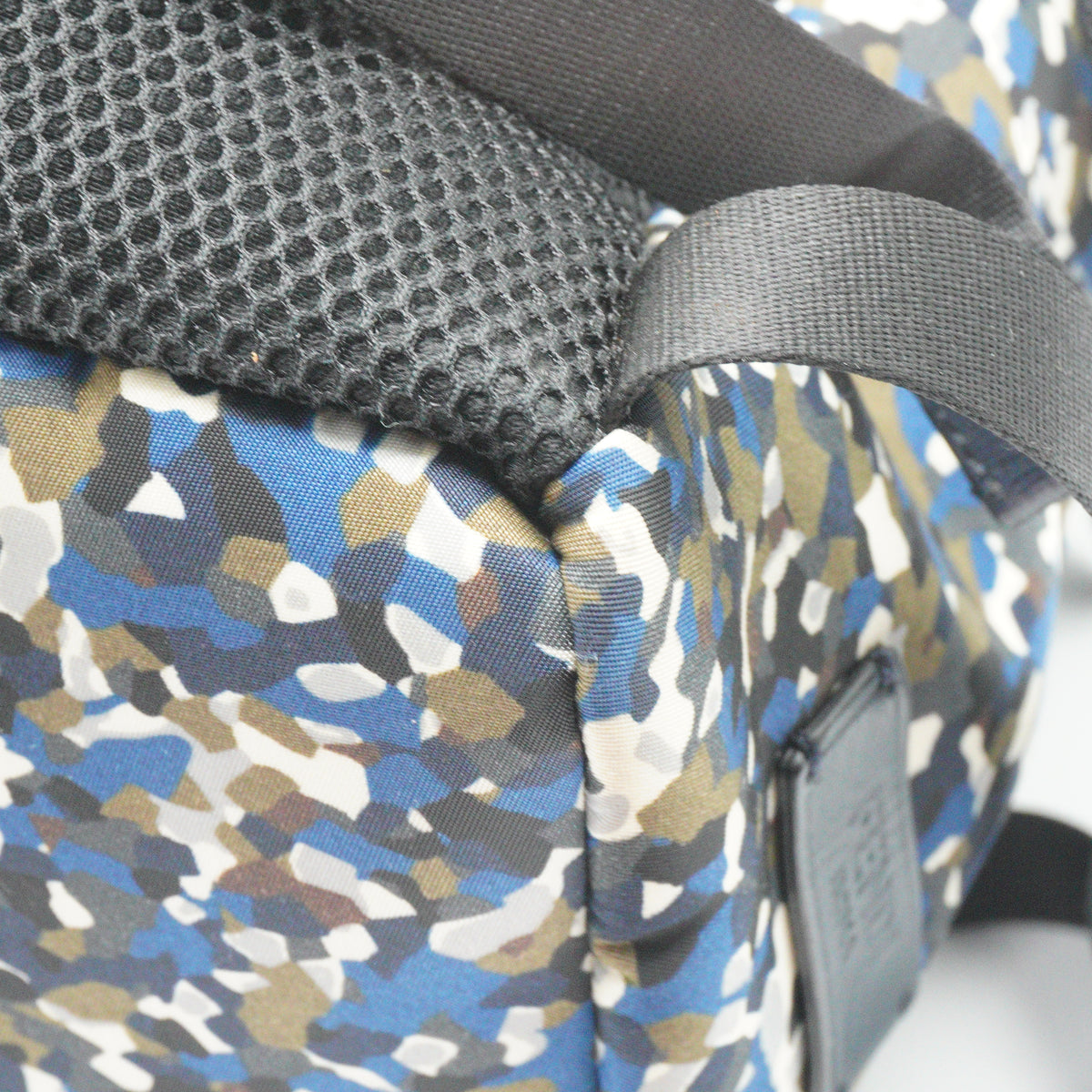 Fendi Monster Eyes Blue and Green Camouflage Large Backpack