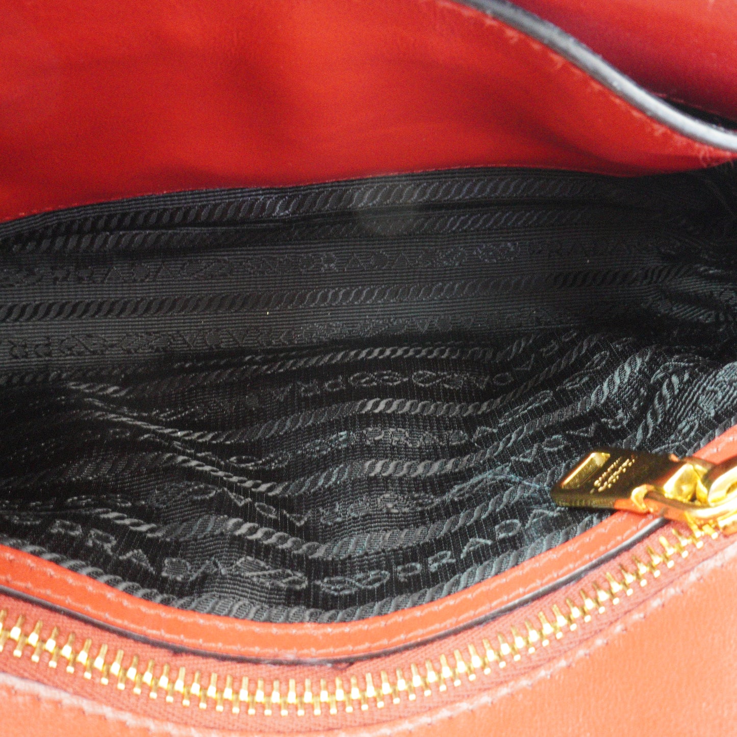 Prada Patina Saffiano Chain Red GHW Small