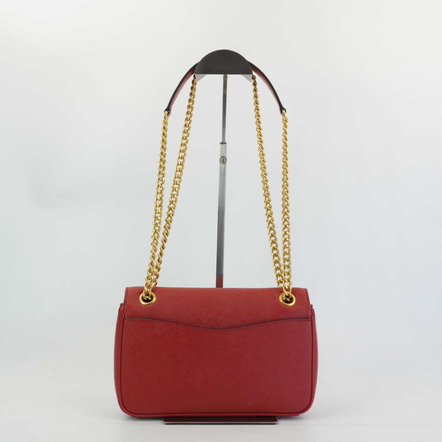Prada Patina Saffiano Chain Red GHW Small