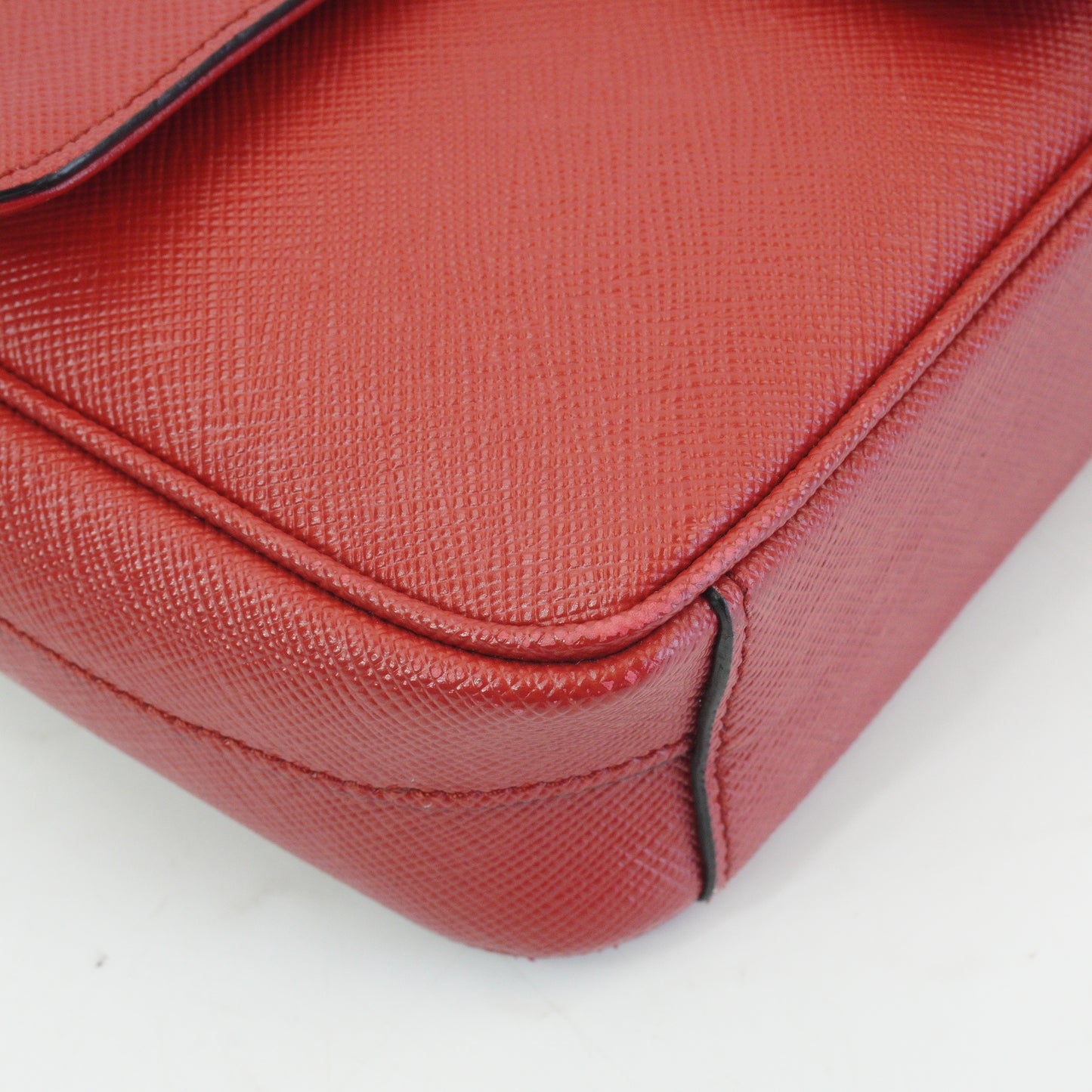 Prada Patina Saffiano Chain Red GHW Small