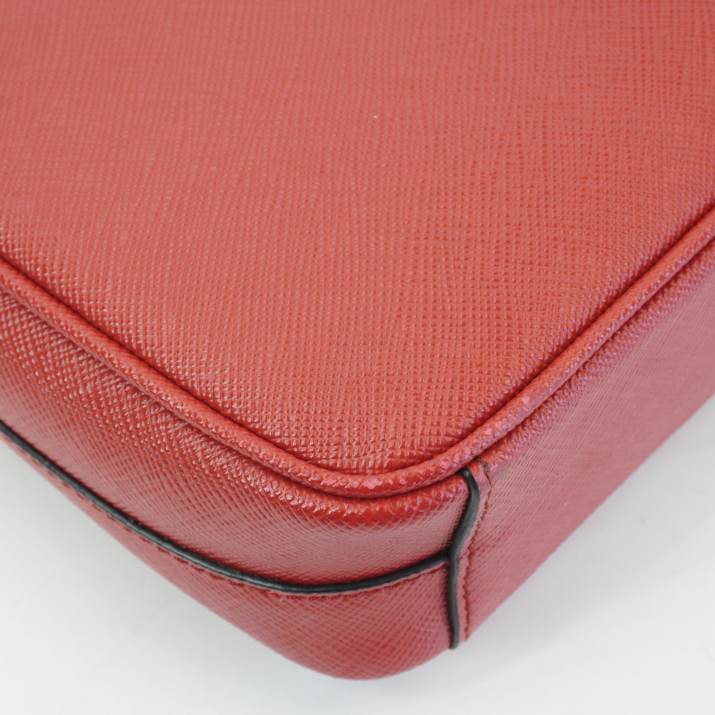 Prada Patina Saffiano Chain Red GHW Small