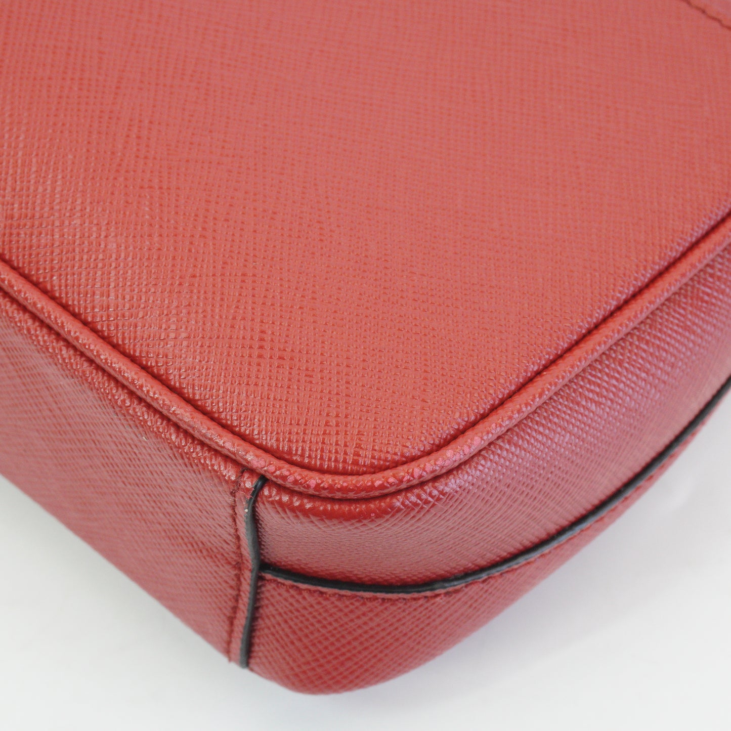 Prada Patina Saffiano Chain Red GHW Small