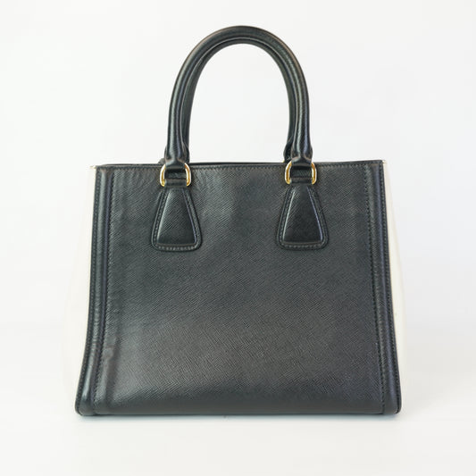 Prada Saffiano Lux Bicolor Tote Bag GHW Small