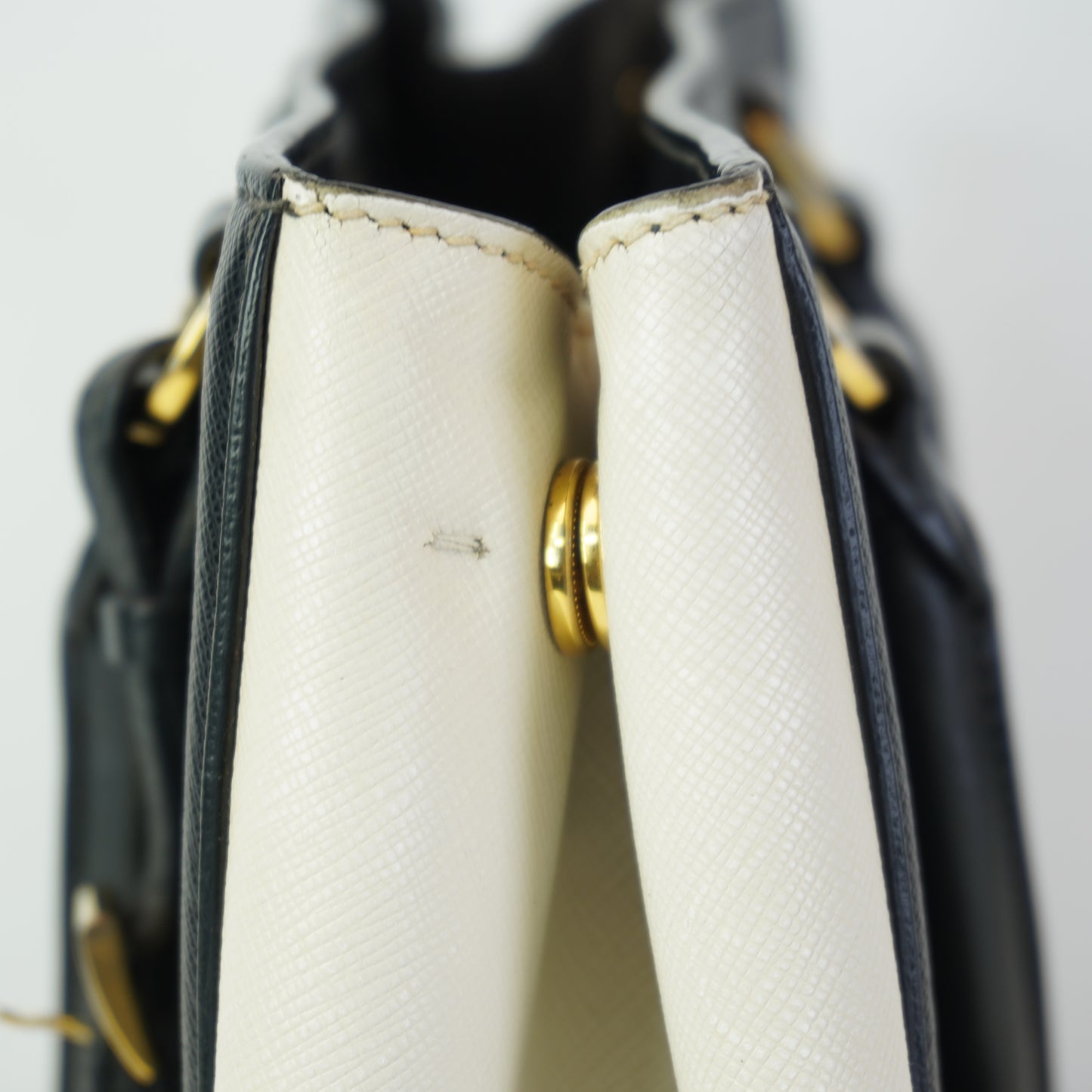 Prada Saffiano Lux Bicolor Tote Bag GHW Small
