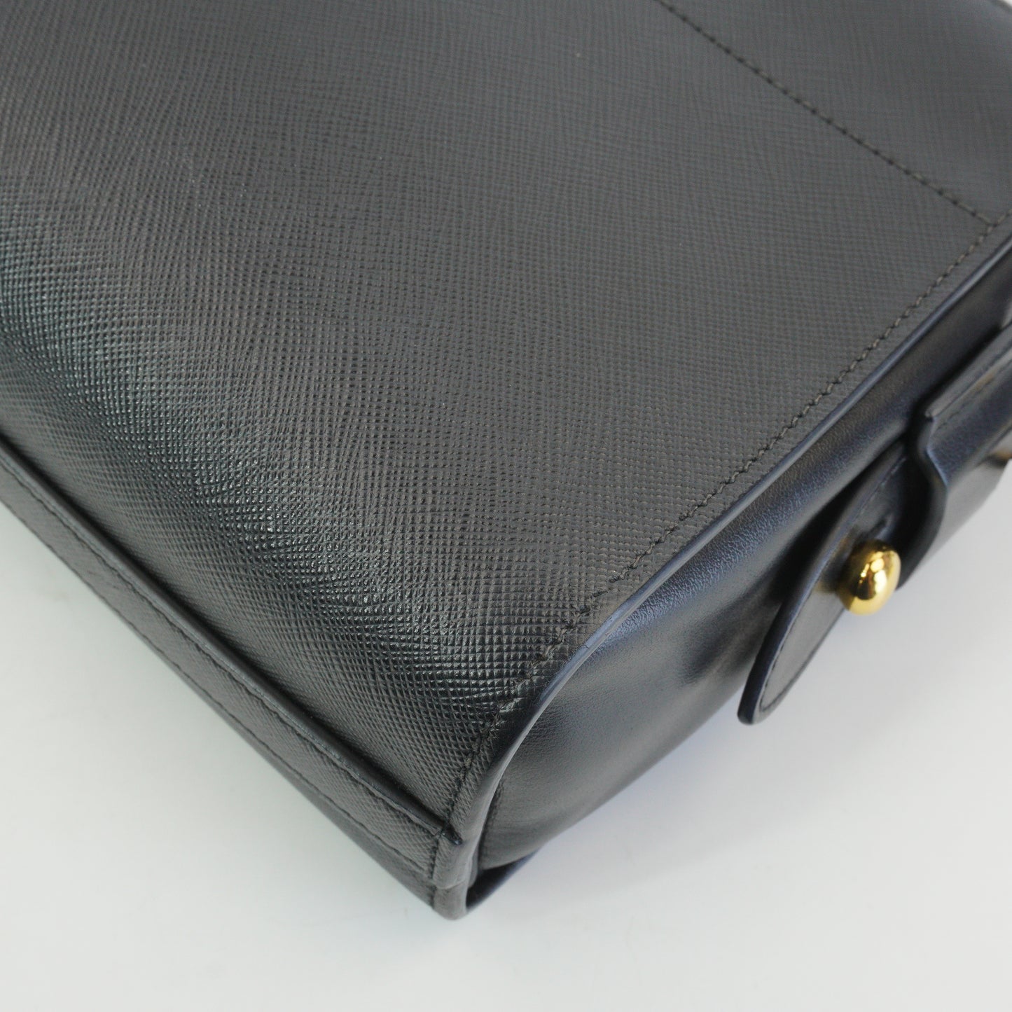 Prada Esplanade Saffiano Crossbody Bag Black GHW Small