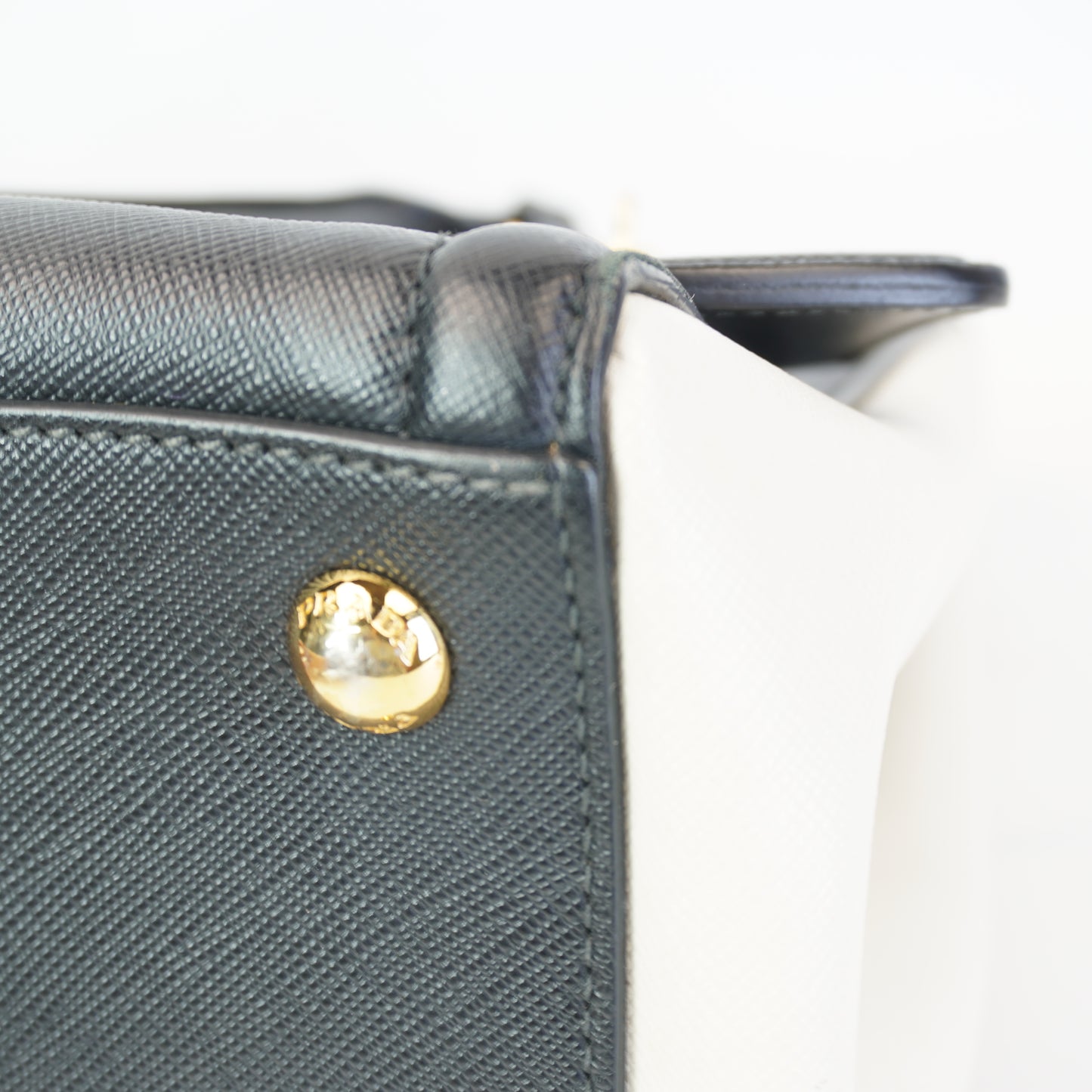 Prada Saffiano Lux Bicolor Tote Bag GHW Small