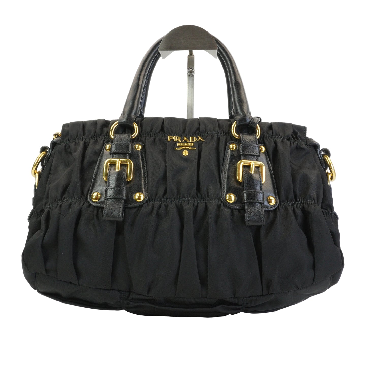 Prada Tessuto Gaufre Satchel Black GHW Medium