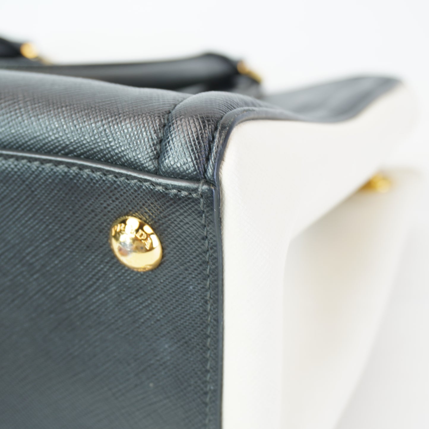 Prada Saffiano Lux Bicolor Tote Bag GHW Small