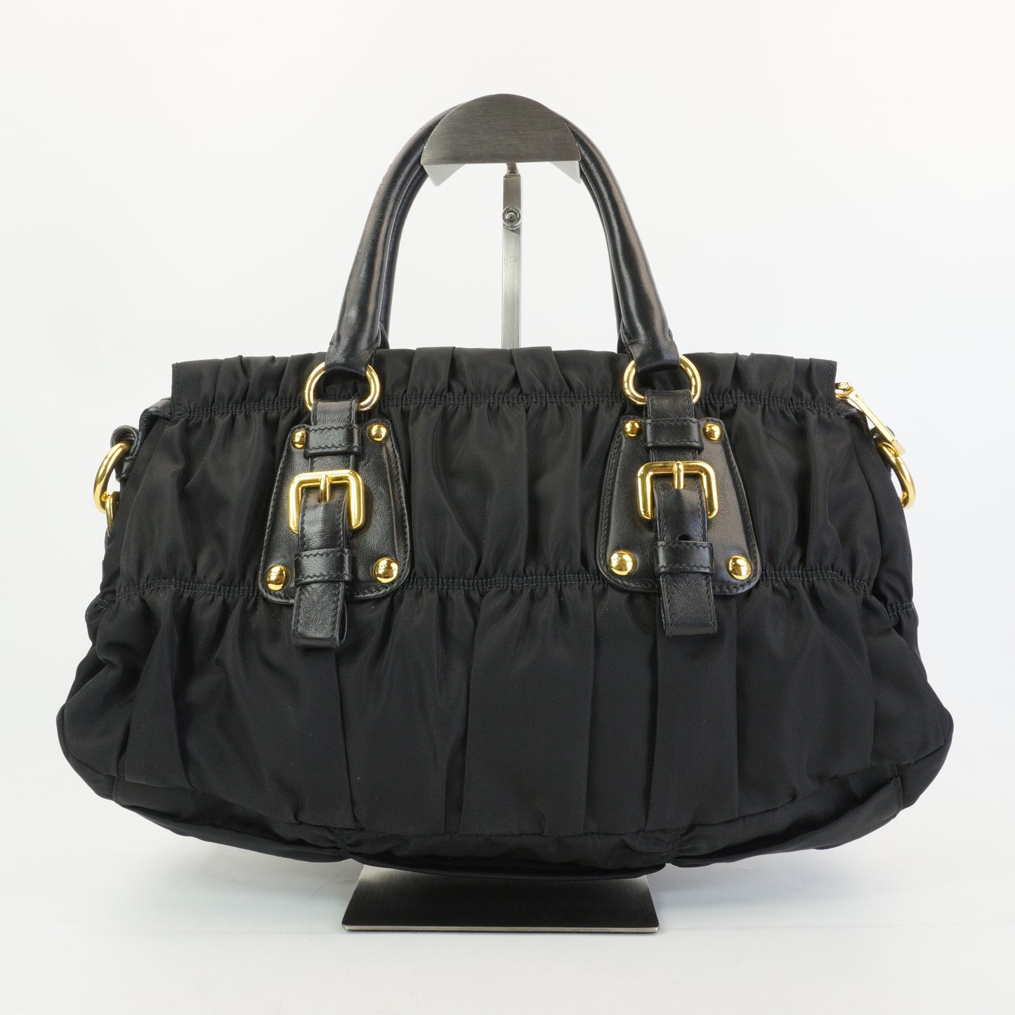 Prada Tessuto Gaufre Satchel Black GHW Medium