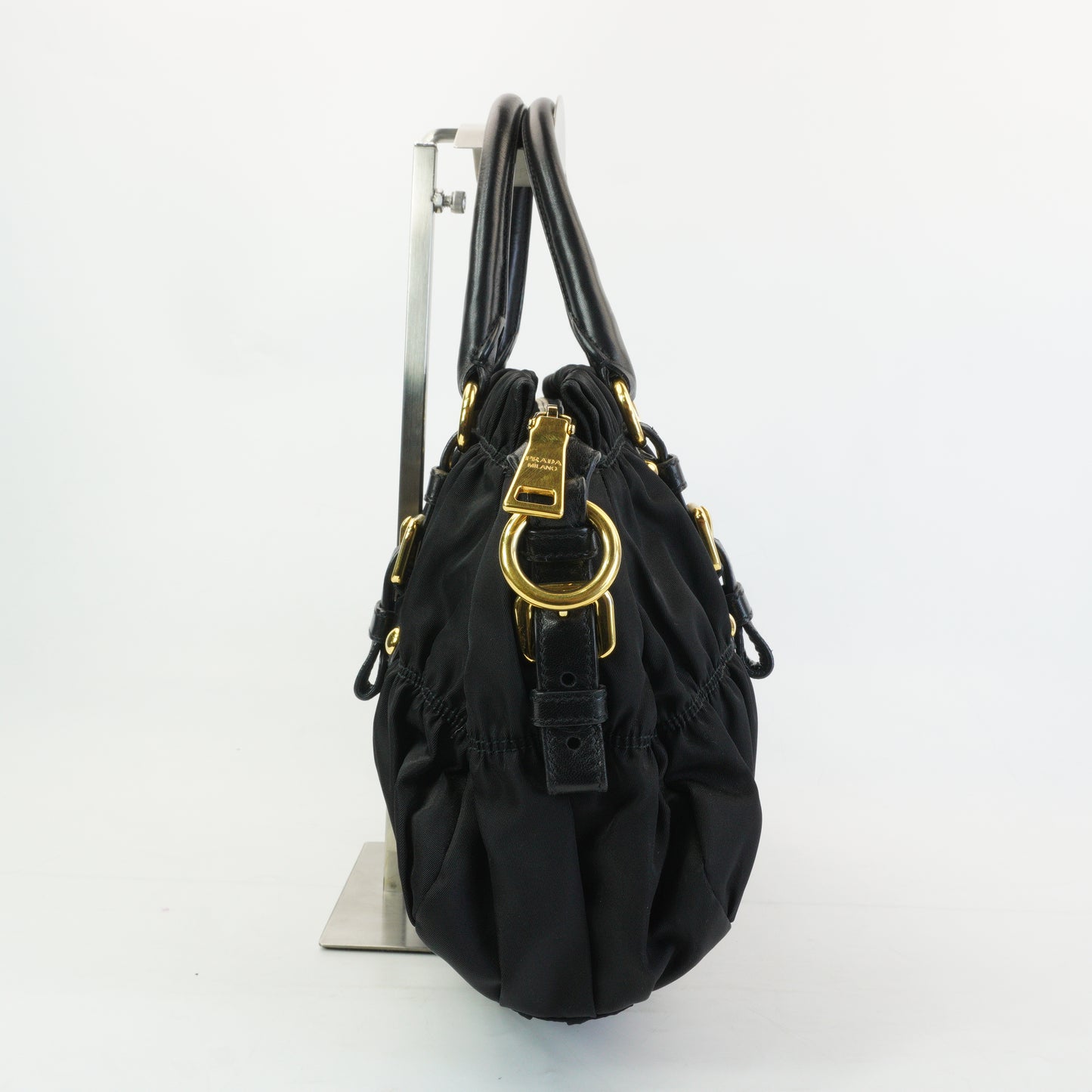Prada Tessuto Gaufre Satchel Black GHW Medium