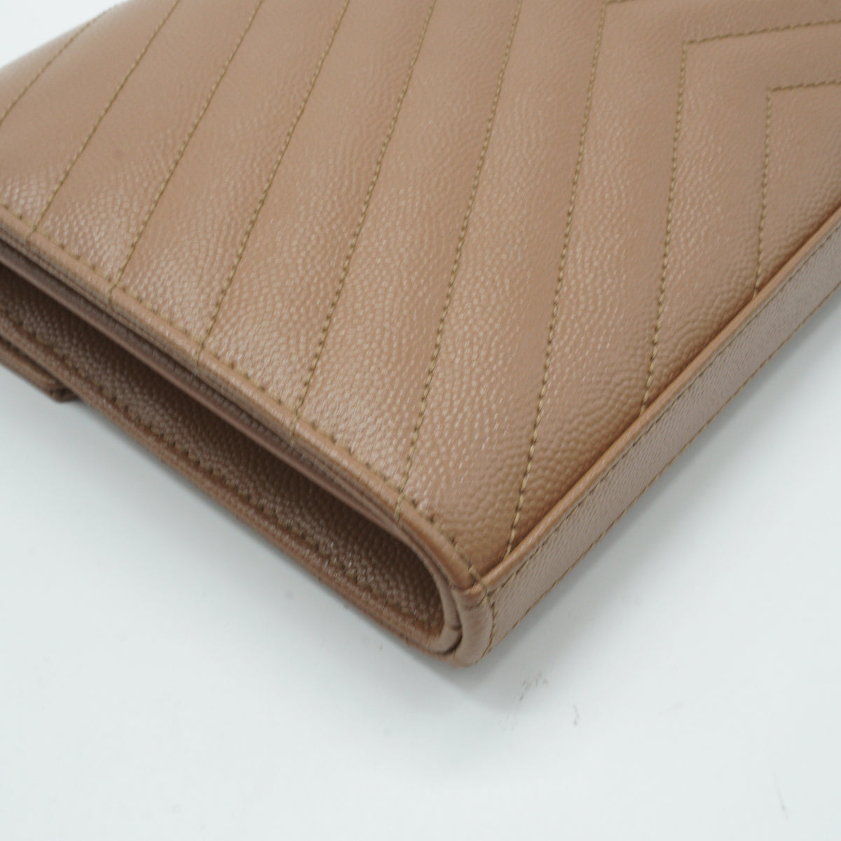 YSL	Cassandre envelope WOC Dark Caramel Small GHW