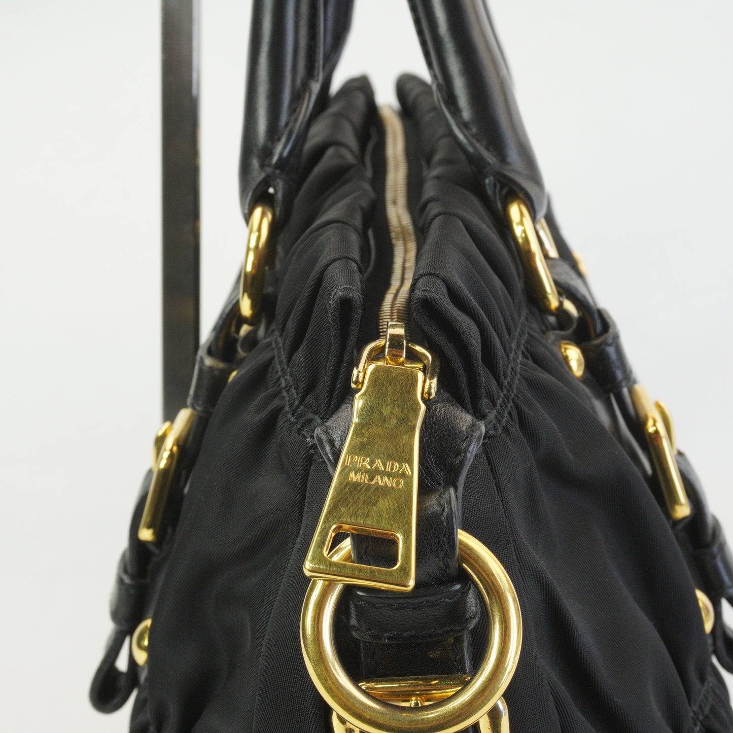 Prada Tessuto Gaufre Satchel Black GHW Medium