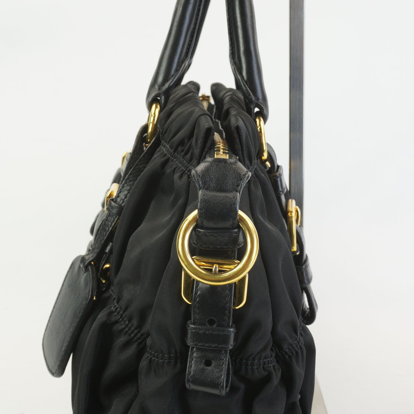 Prada Tessuto Gaufre Satchel Black GHW Medium