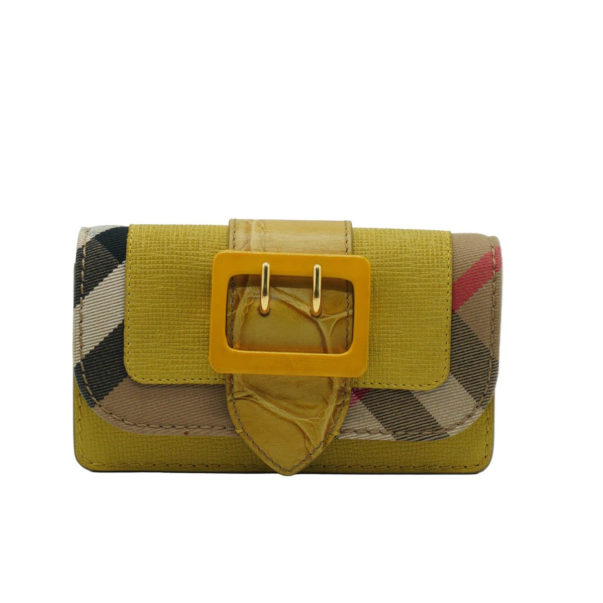 Burberry	House Check Madison Buckle Mini Leather Yellow GHW