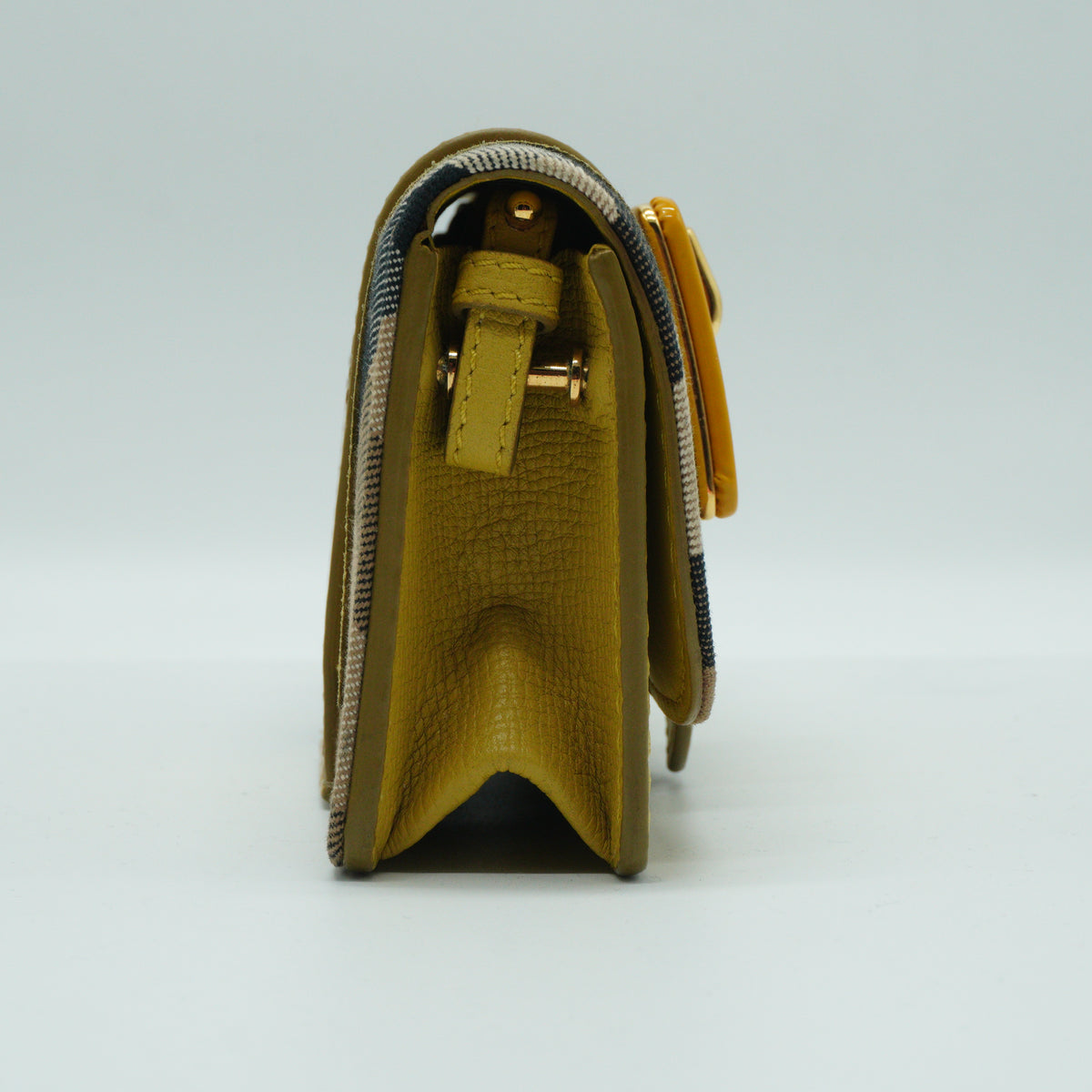 Burberry	House Check Madison Buckle Mini Leather Yellow GHW