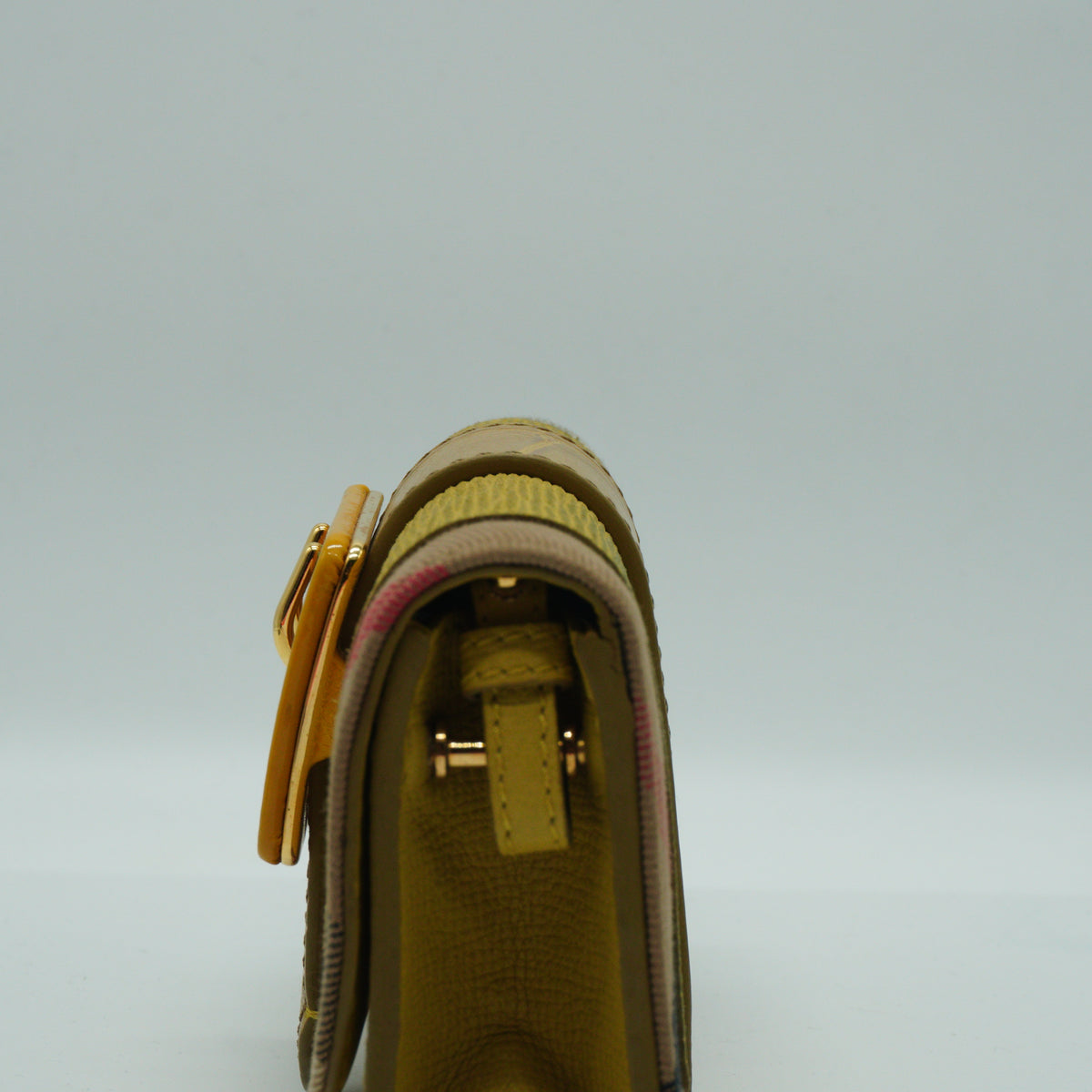 Burberry	House Check Madison Buckle Mini Leather Yellow GHW