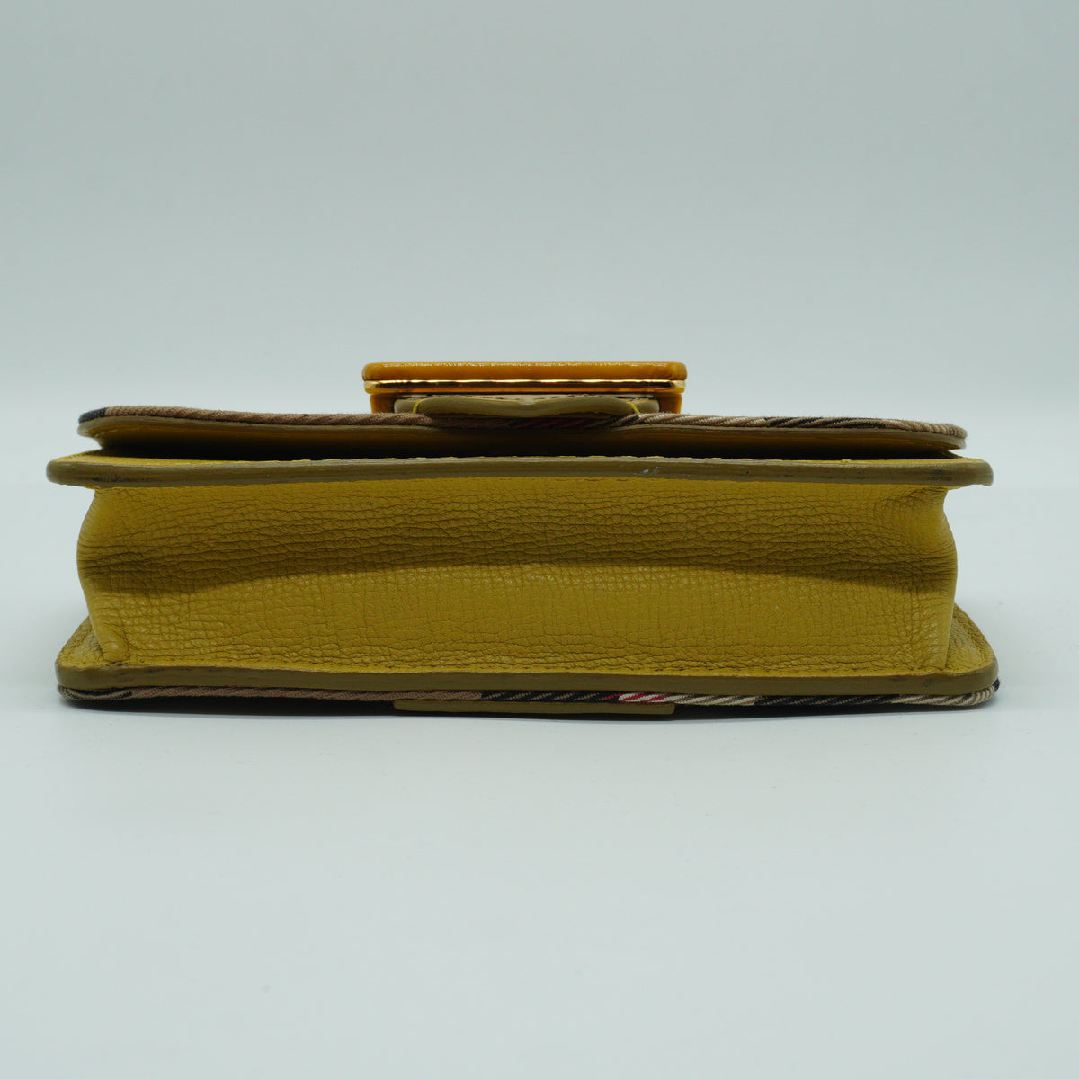 Burberry	House Check Madison Buckle Mini Leather Yellow GHW