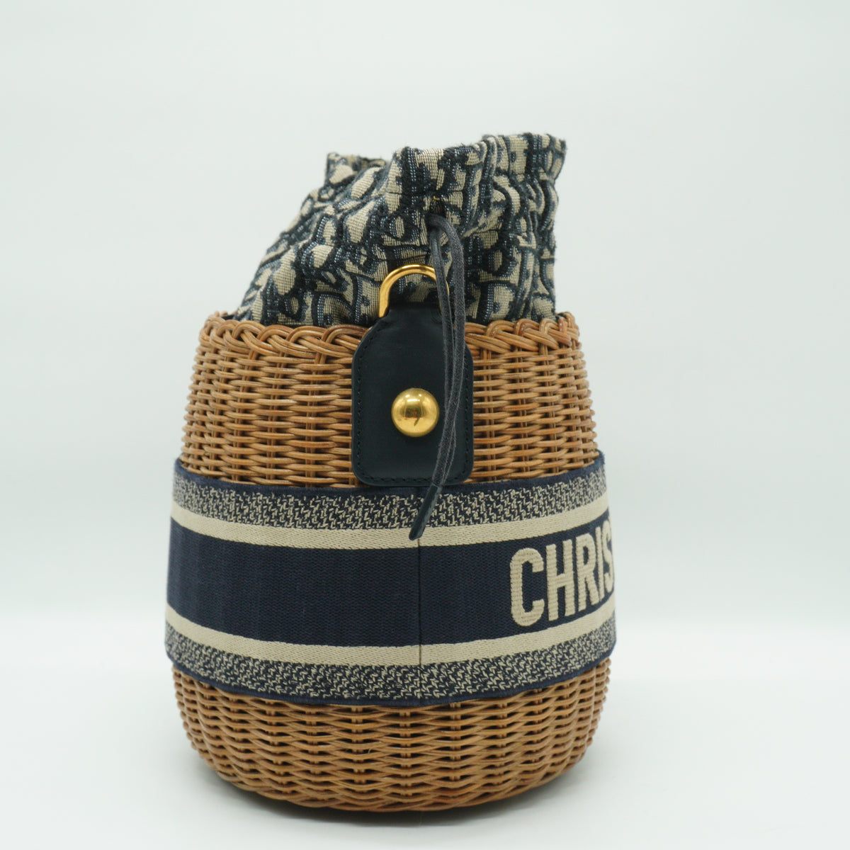 Dior	Wicker Oblique Jacquard Canvas Drawstring Bucket Bag GHW