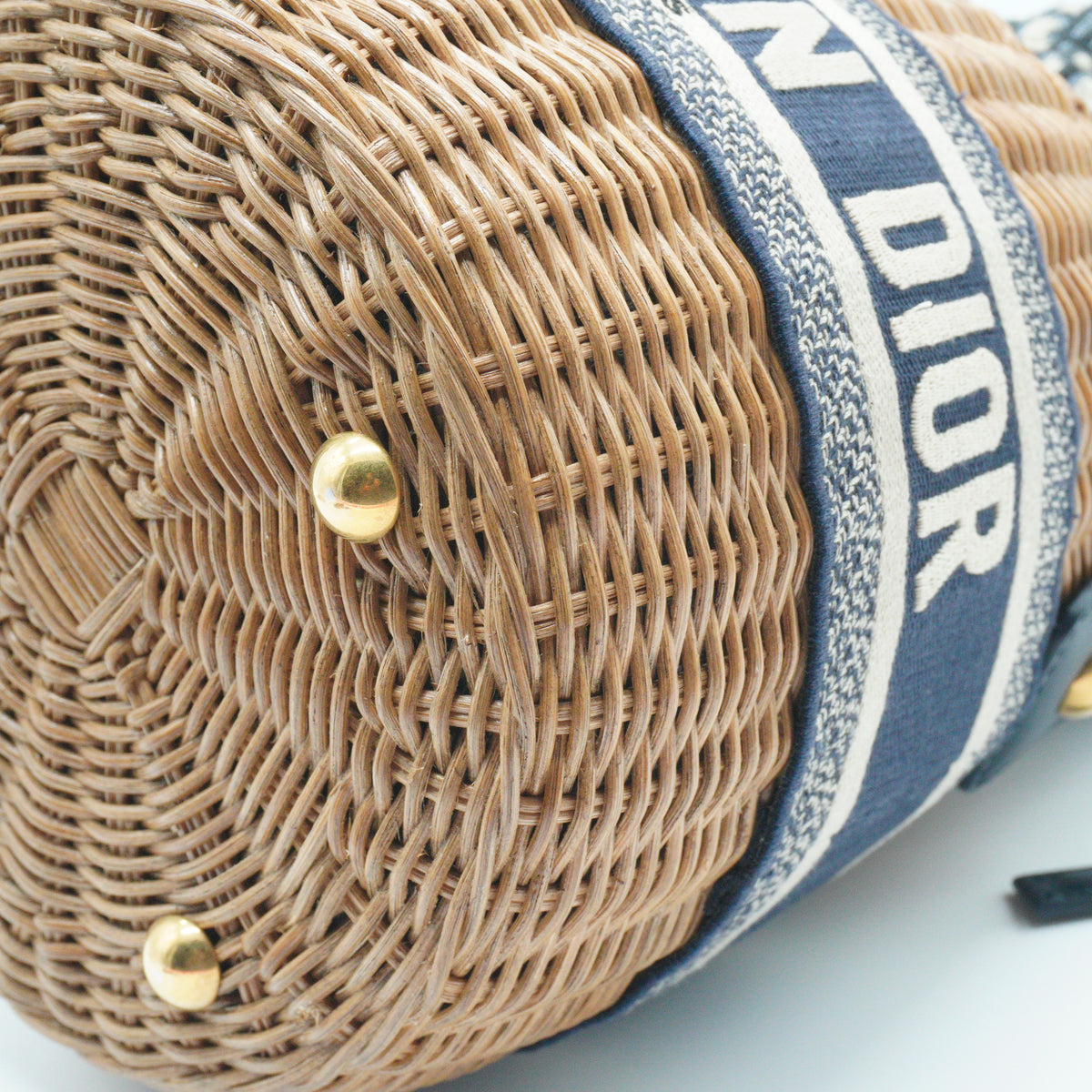 Dior	Wicker Oblique Jacquard Canvas Drawstring Bucket Bag GHW