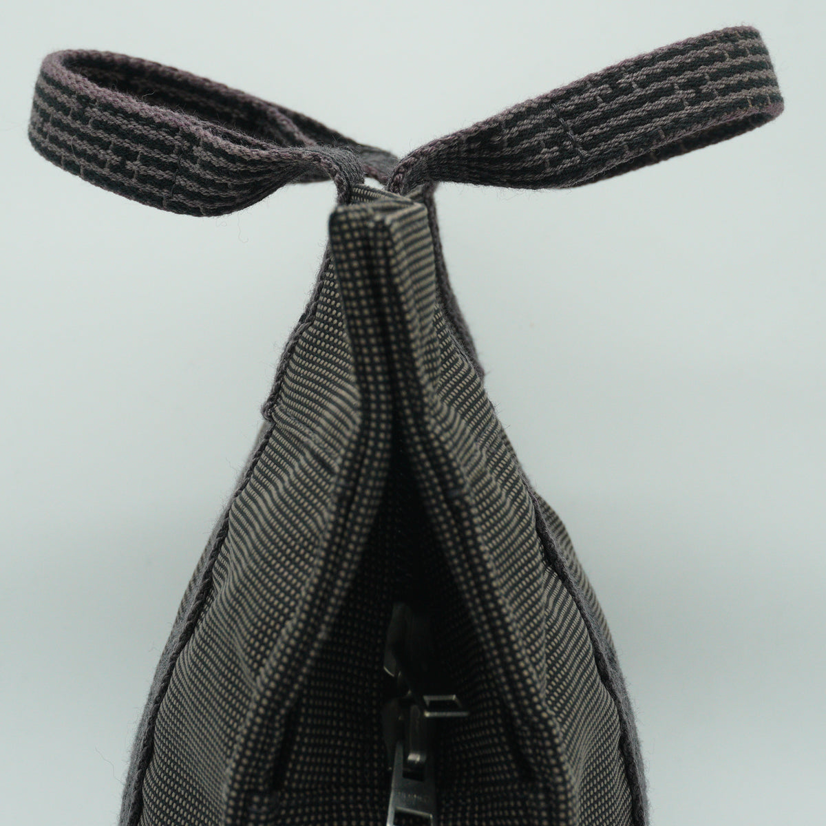 Hermes	Herline Small Canvas Tote Bag Black and Gray SHW