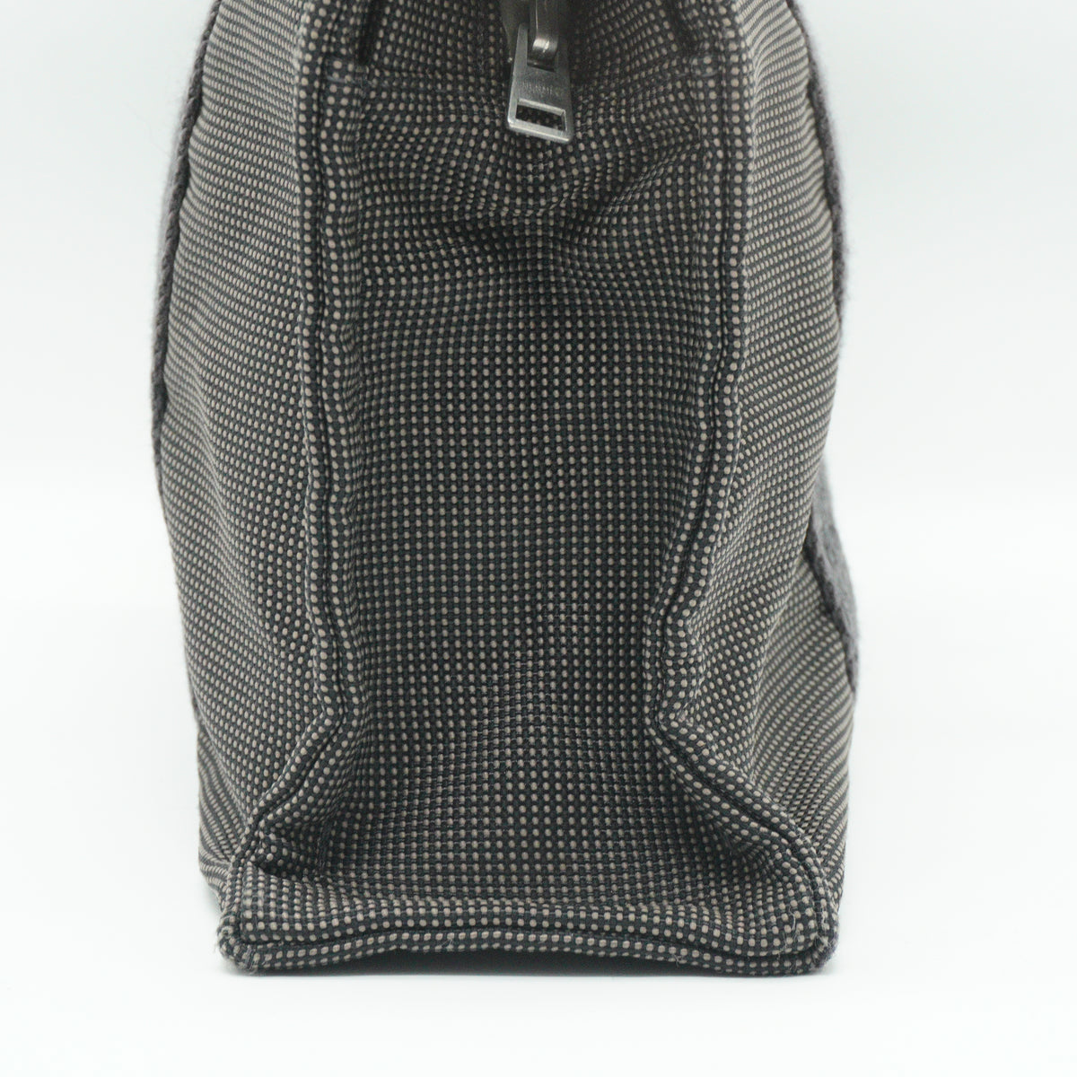Hermes	Herline Small Canvas Tote Bag Black and Gray SHW