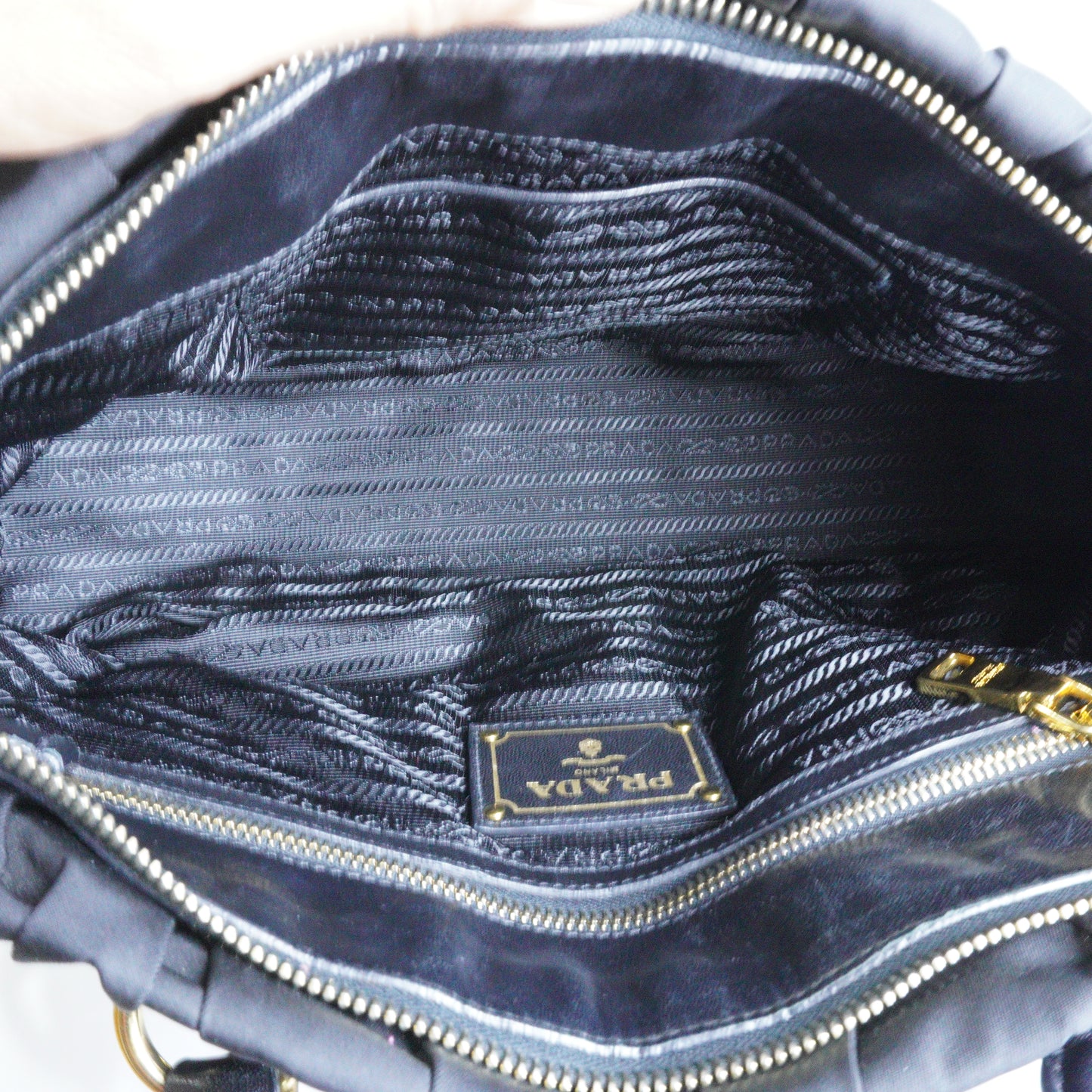 Prada Tessuto Gaufre Satchel Black GHW Medium