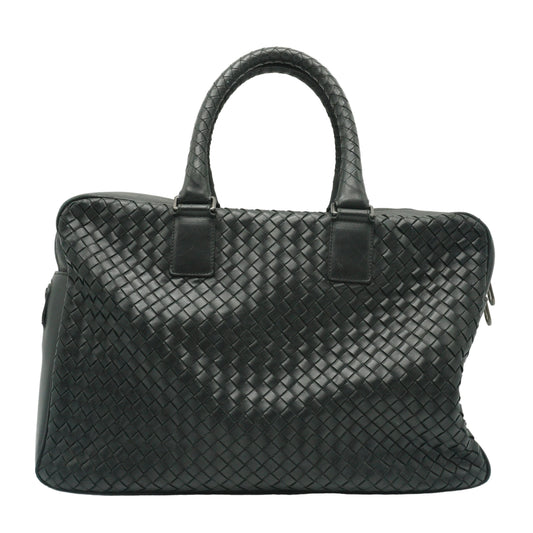 Bottega Veneta Intrecciato Large Leather Black  Briefcase MHW