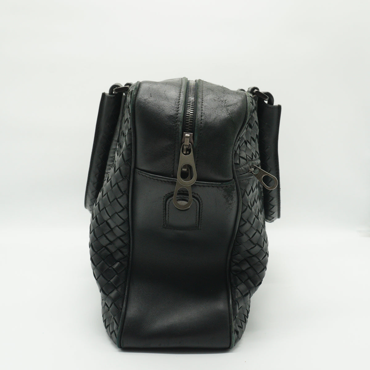 Bottega Veneta Intrecciato Large Leather Black  Briefcase MHW