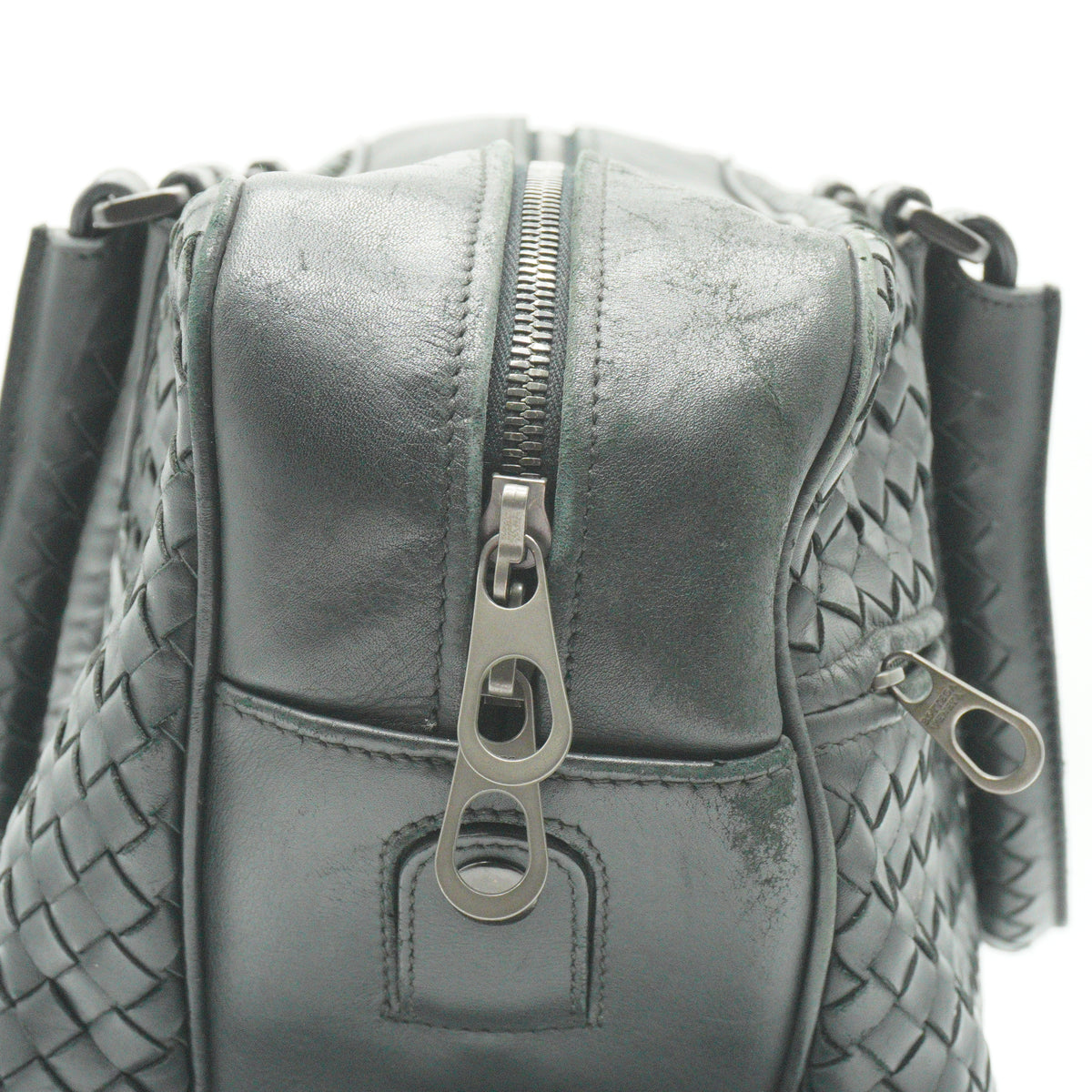 Bottega Veneta Intrecciato Large Leather Black  Briefcase MHW