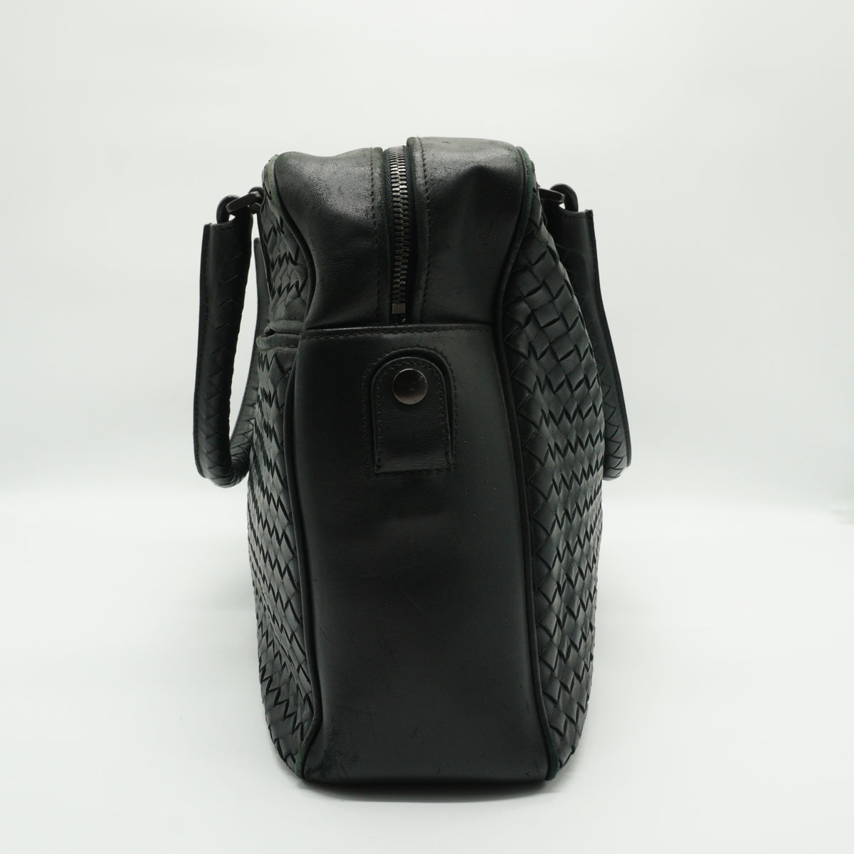Bottega Veneta Intrecciato Large Leather Black  Briefcase MHW