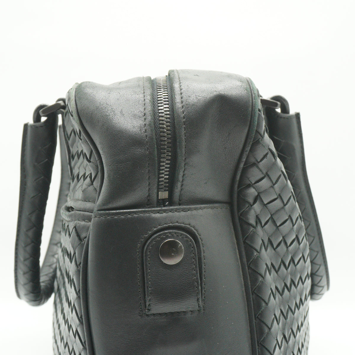 Bottega Veneta Intrecciato Large Leather Black  Briefcase MHW