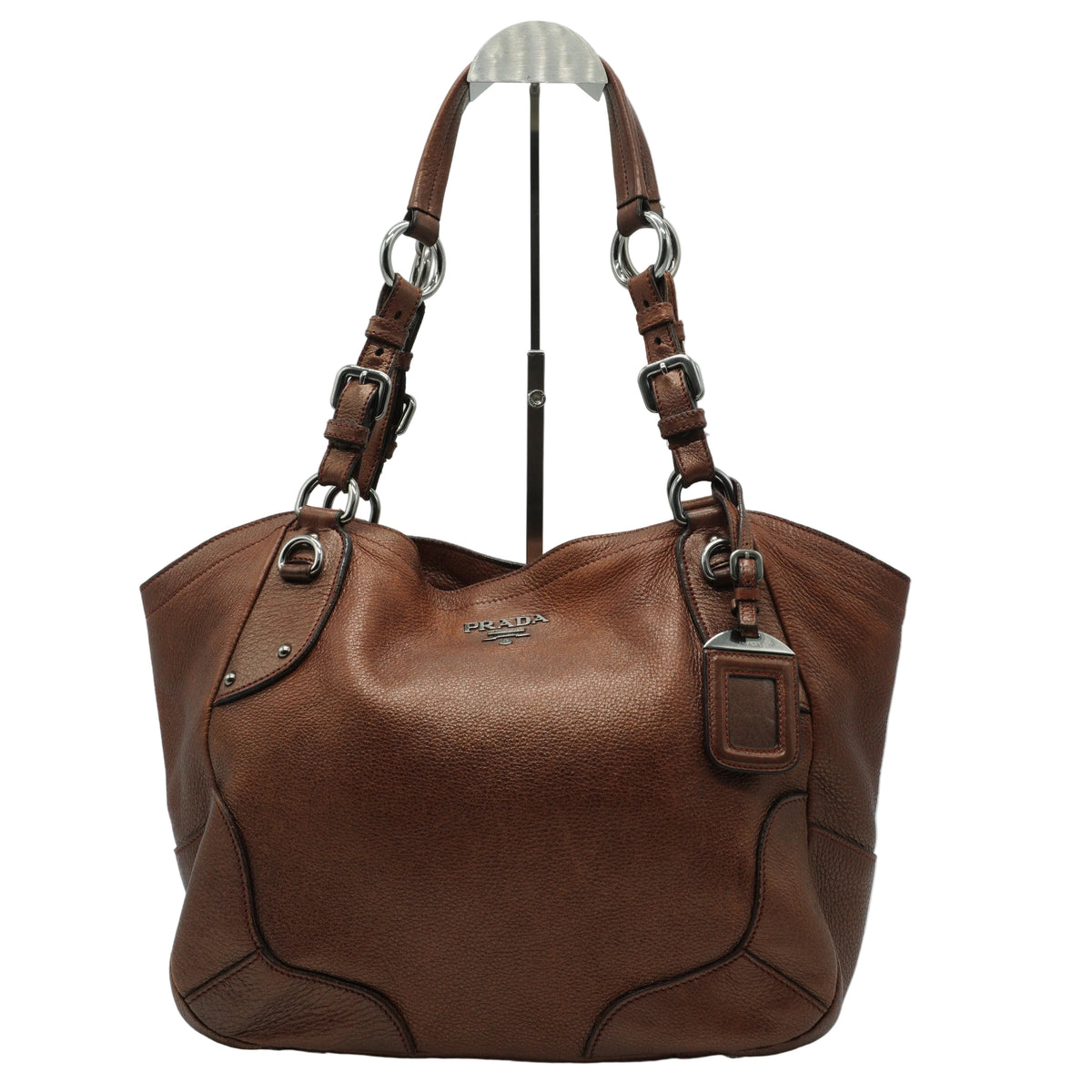 Prada Vitello Daino Medium Leather Satchel Metallic Bronze SHW
