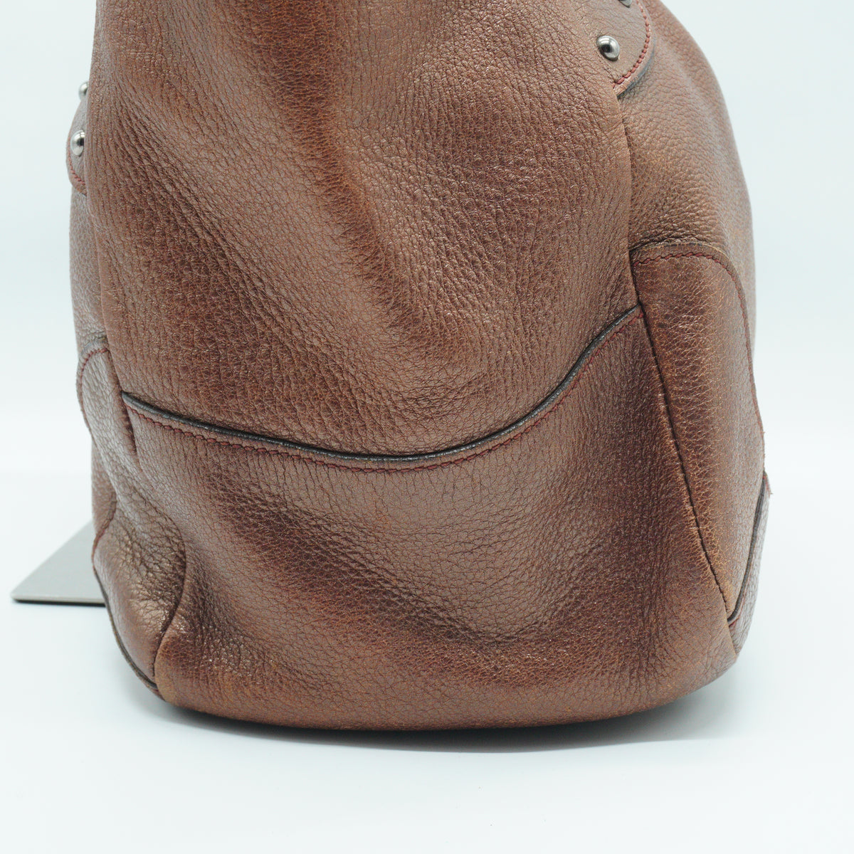 Prada Vitello Daino Medium Leather Satchel Metallic Bronze SHW