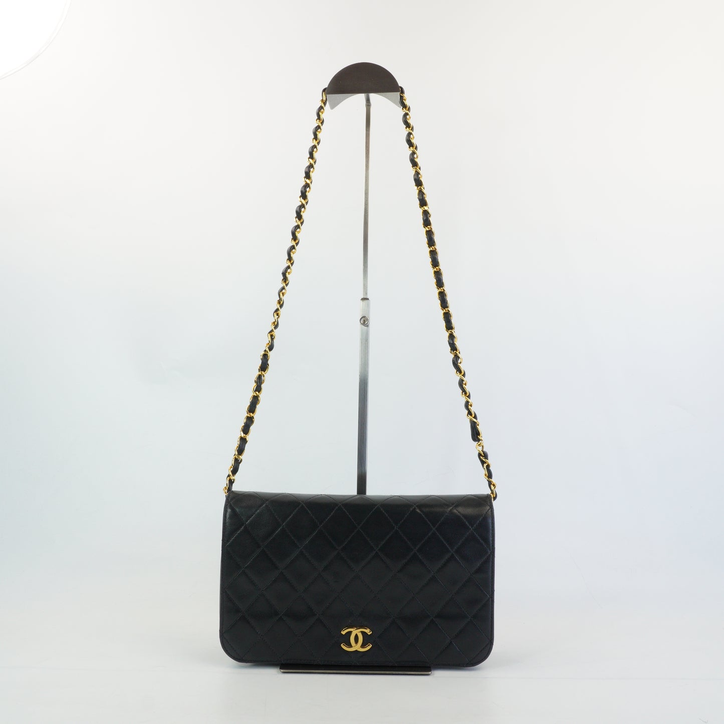Chanel Black Quilted Lambskin Foldover Clutch Black GHW Small