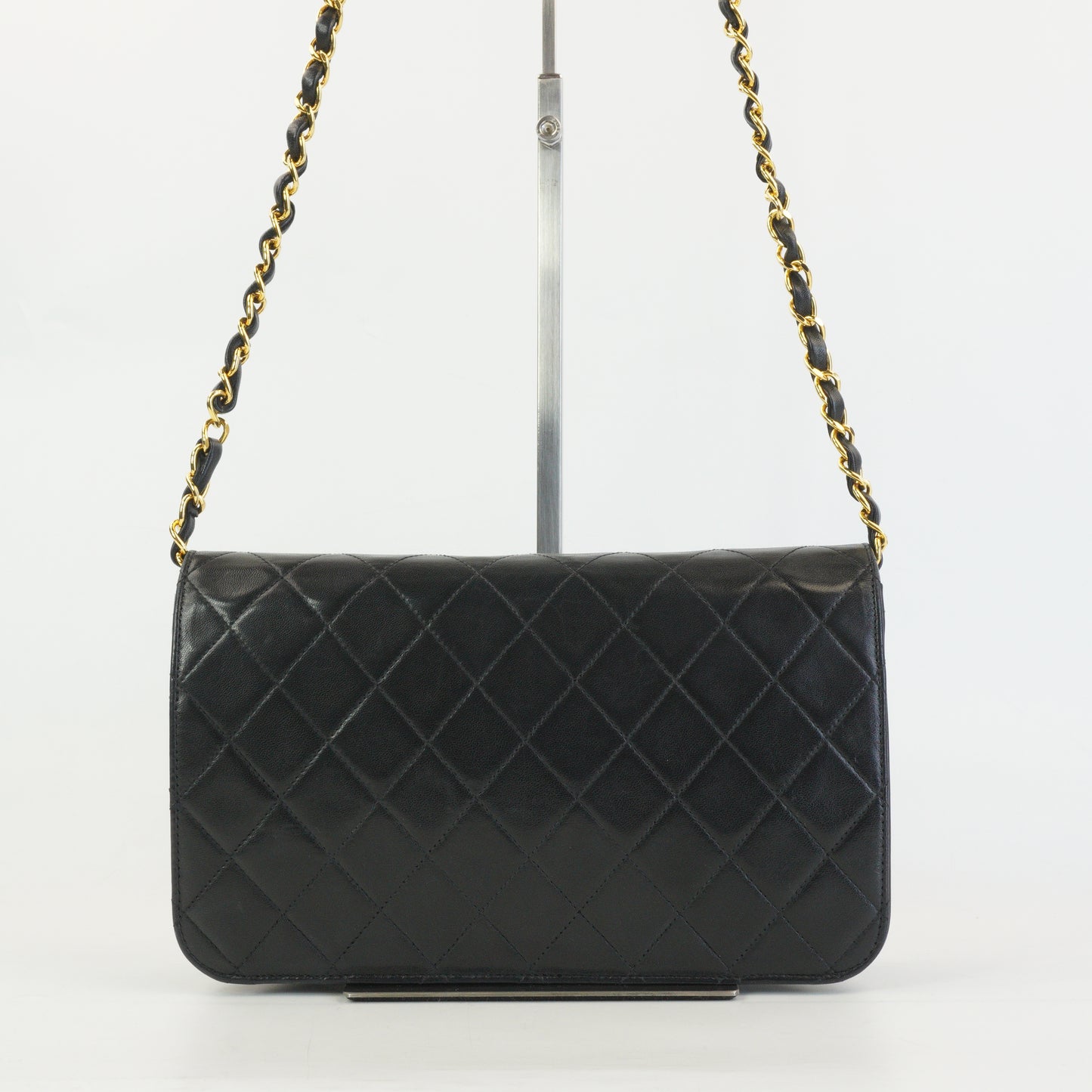 Chanel Black Quilted Lambskin Foldover Clutch Black GHW Small