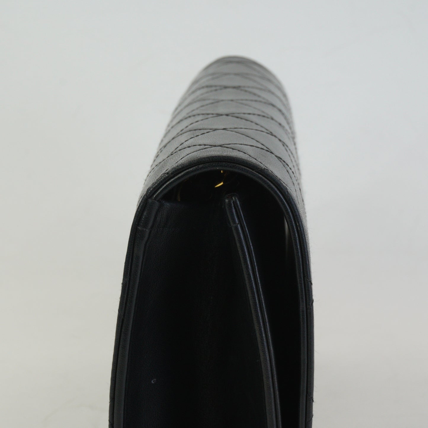 Chanel Black Quilted Lambskin Foldover Clutch Black GHW Small