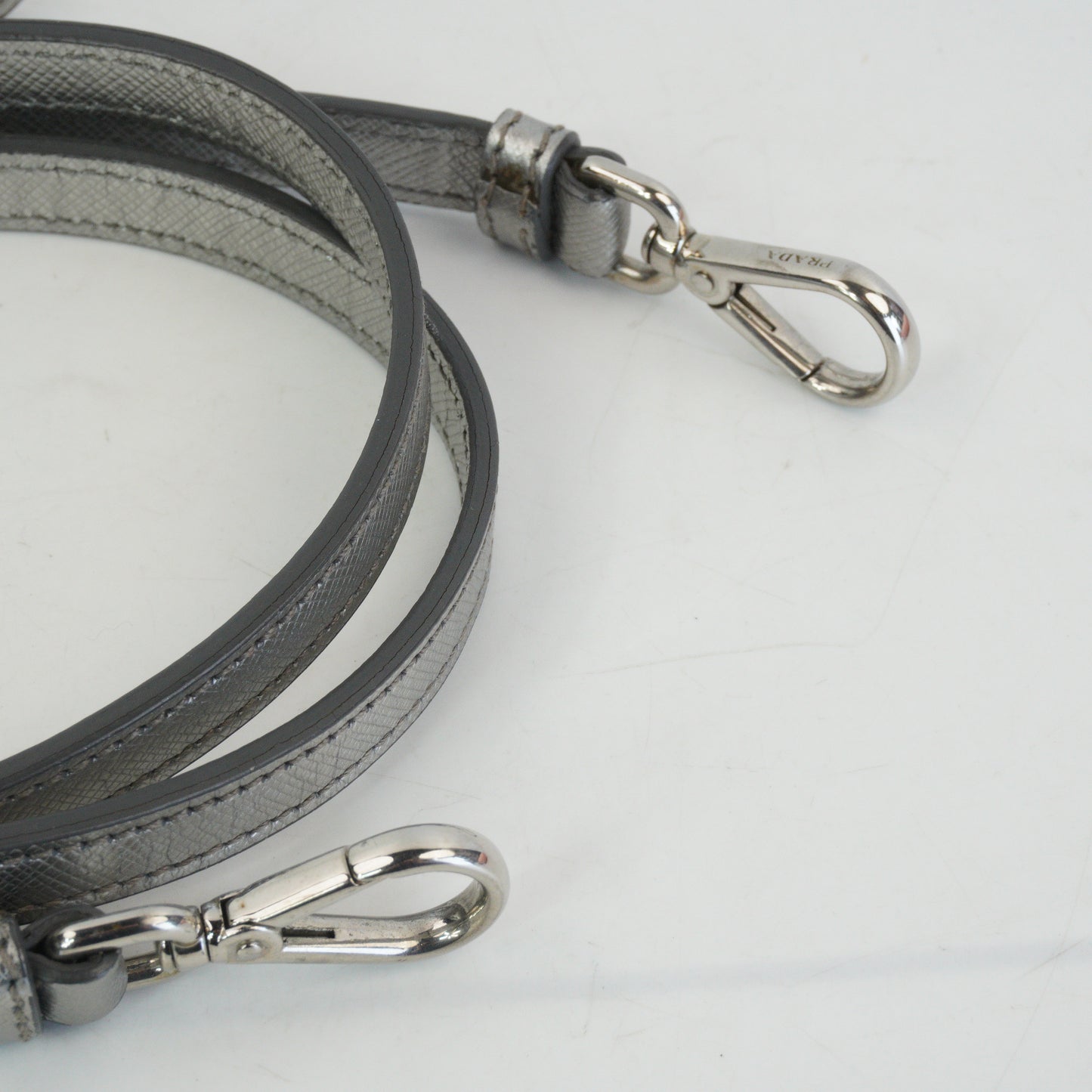 Prada Lux Bauletto Metallic Silver Small