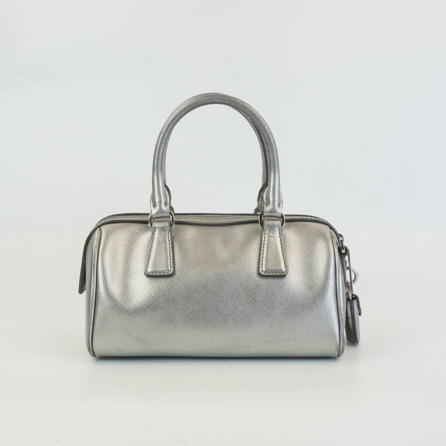 Prada Lux Bauletto Metallic Silver Small