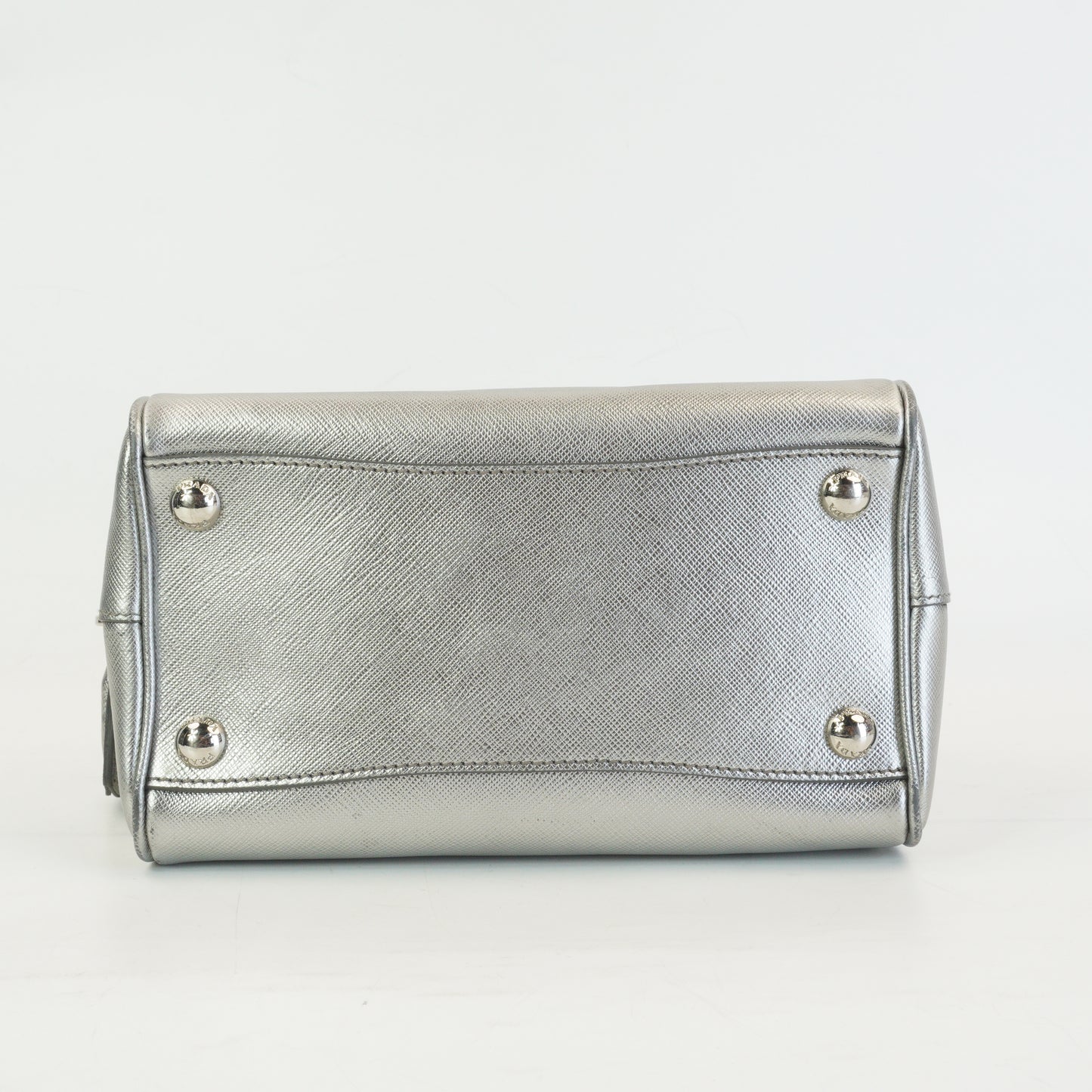 Prada Lux Bauletto Metallic Silver Small