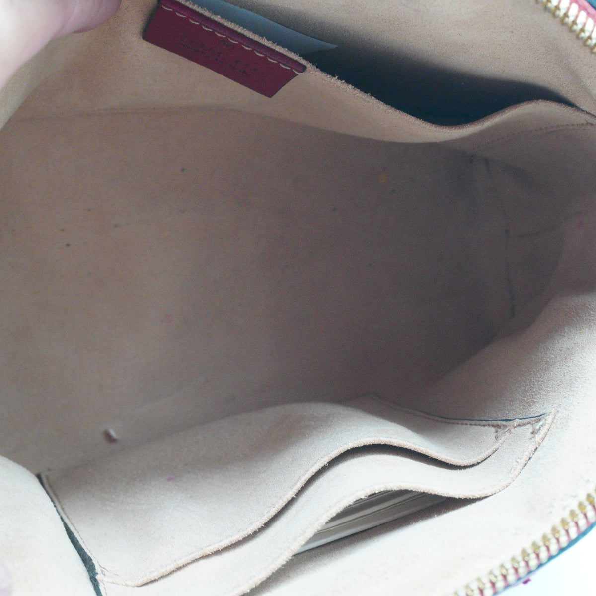 Gucci Ophidia Suede Small Dome Shoulder Bag New Blue/Red GHW