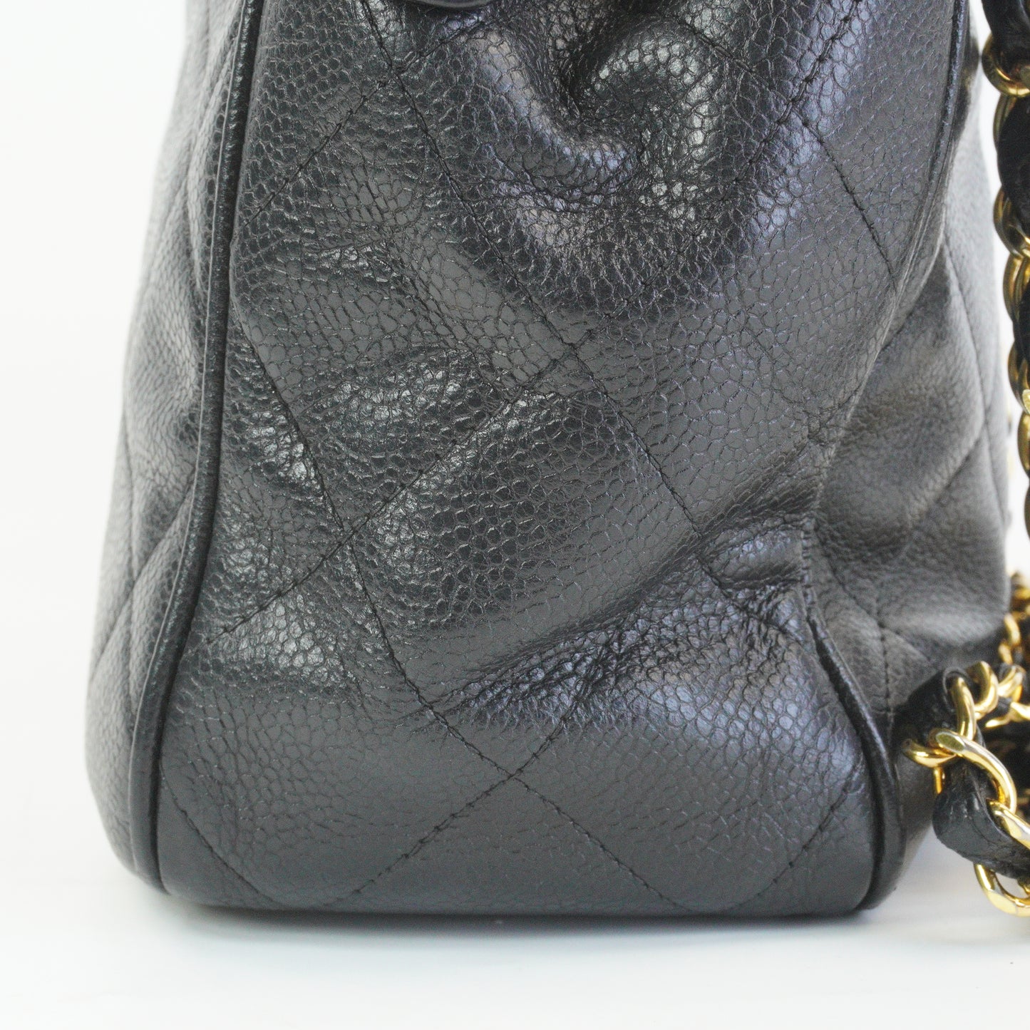 Chanel CC Caviar Front Pocket Shoulder Bag Black GHW Medium