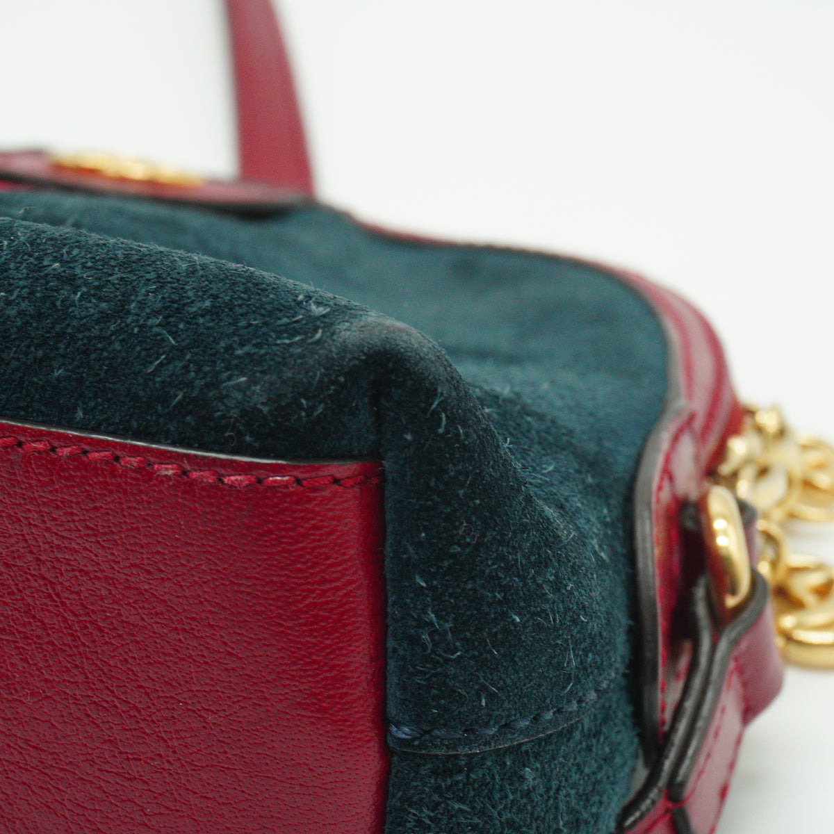 Gucci Ophidia Suede Small Dome Shoulder Bag New Blue/Red GHW
