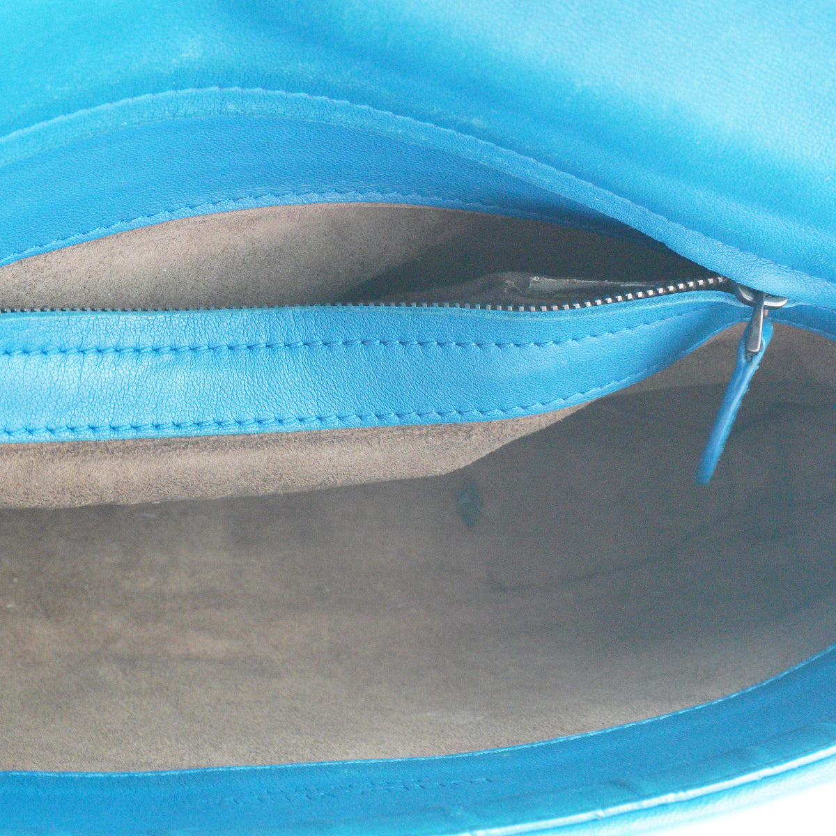 Bottega Veneta Nappa Intrecciato Medium Flap Crossbody Bag Blue MW